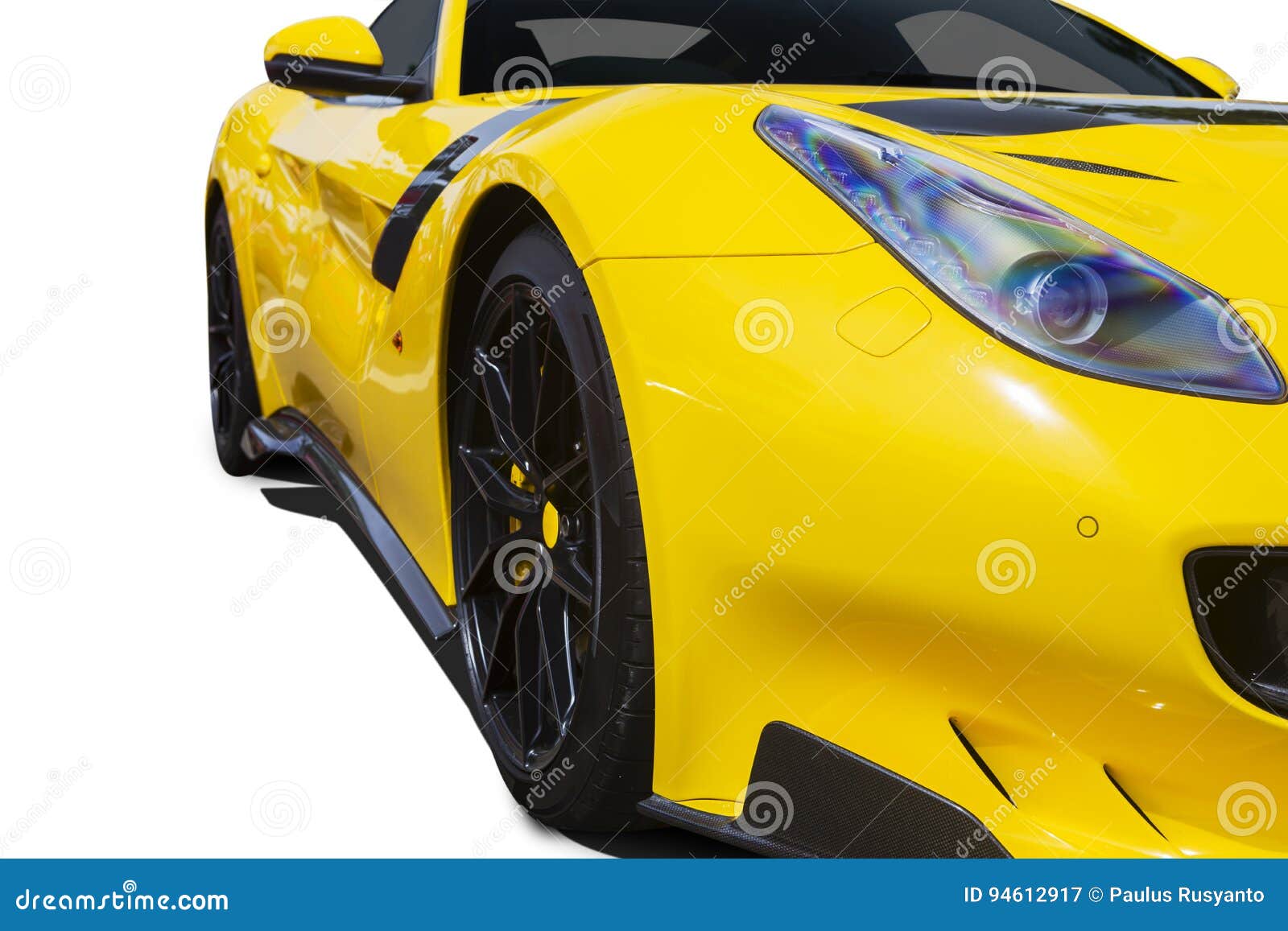 Yellow sport car stock image. Image of attractive, metal 94612917