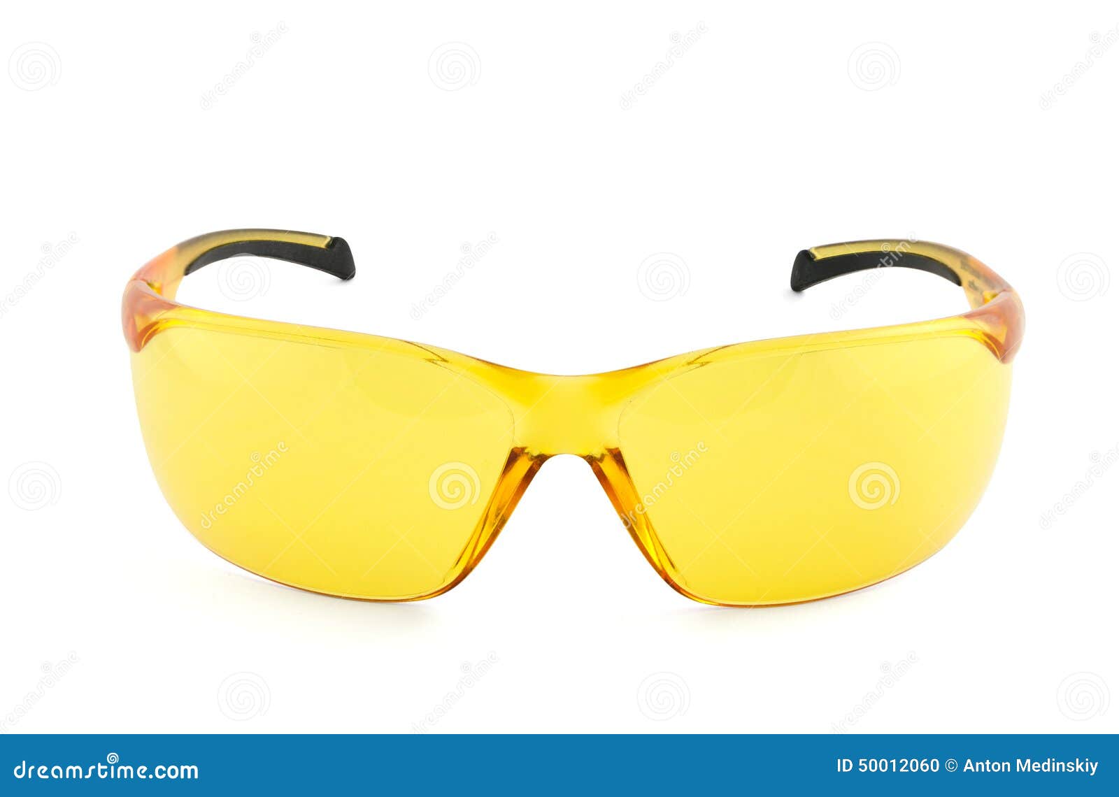 Yellow Sport Sunglasses Isolated On White Stock Photography