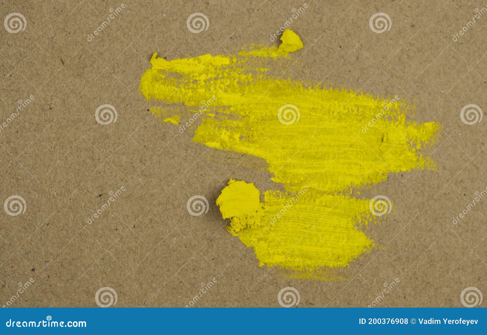 Yellow Spot from Decorative Paint. Yellow Brush Stroke. Abstract Hand