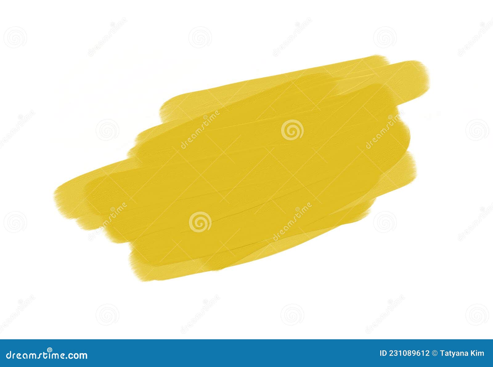 Yellow Spot Painted with Acrylic Paint Stock Illustration