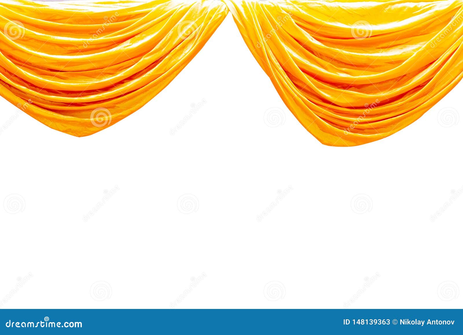 Yellow Stage Theater Curtain Isolated on White Background Stock Image Image of cloth, audience