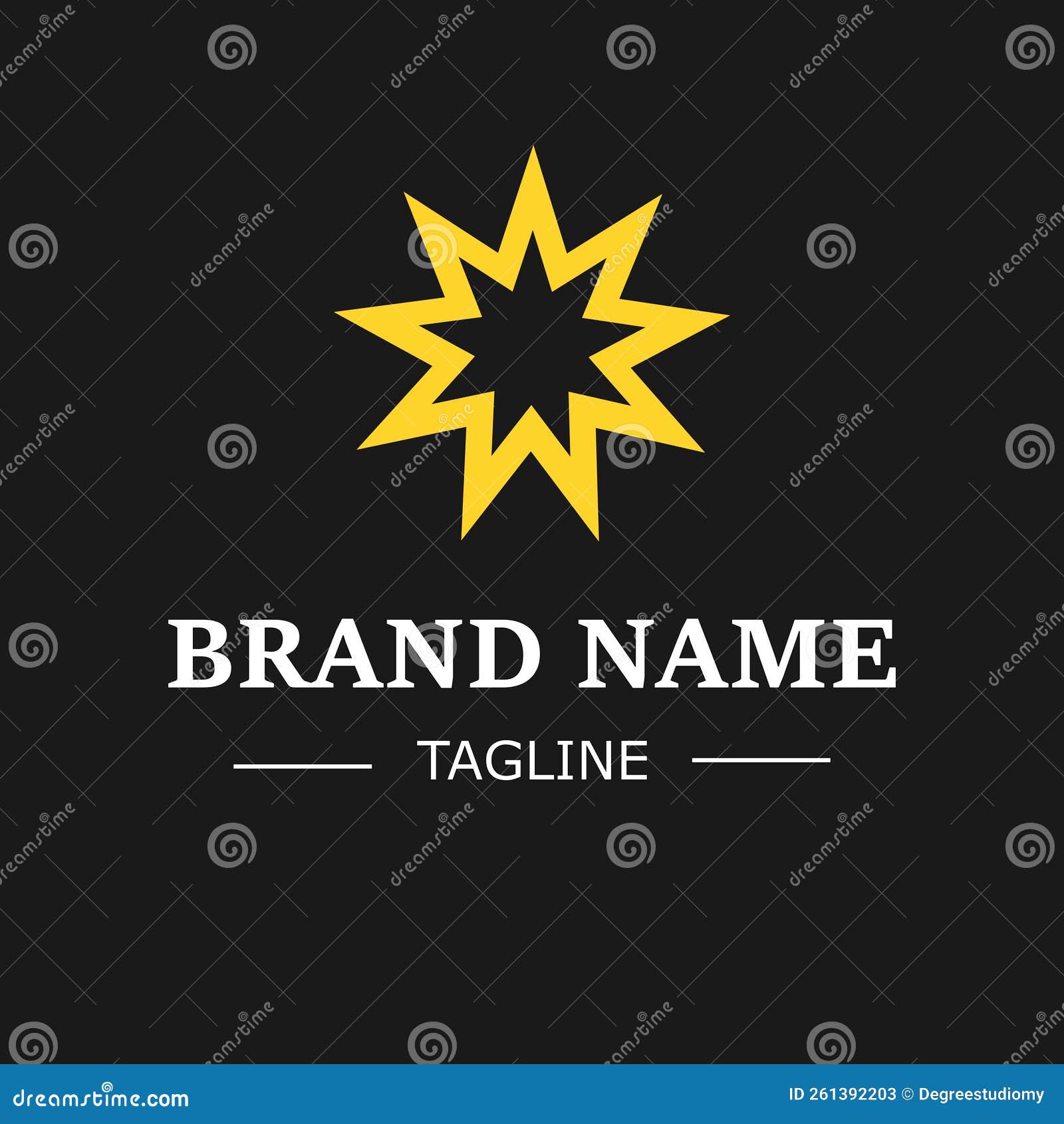 Yellow Star Vector Logo for Company. Stock Vector Illustration of