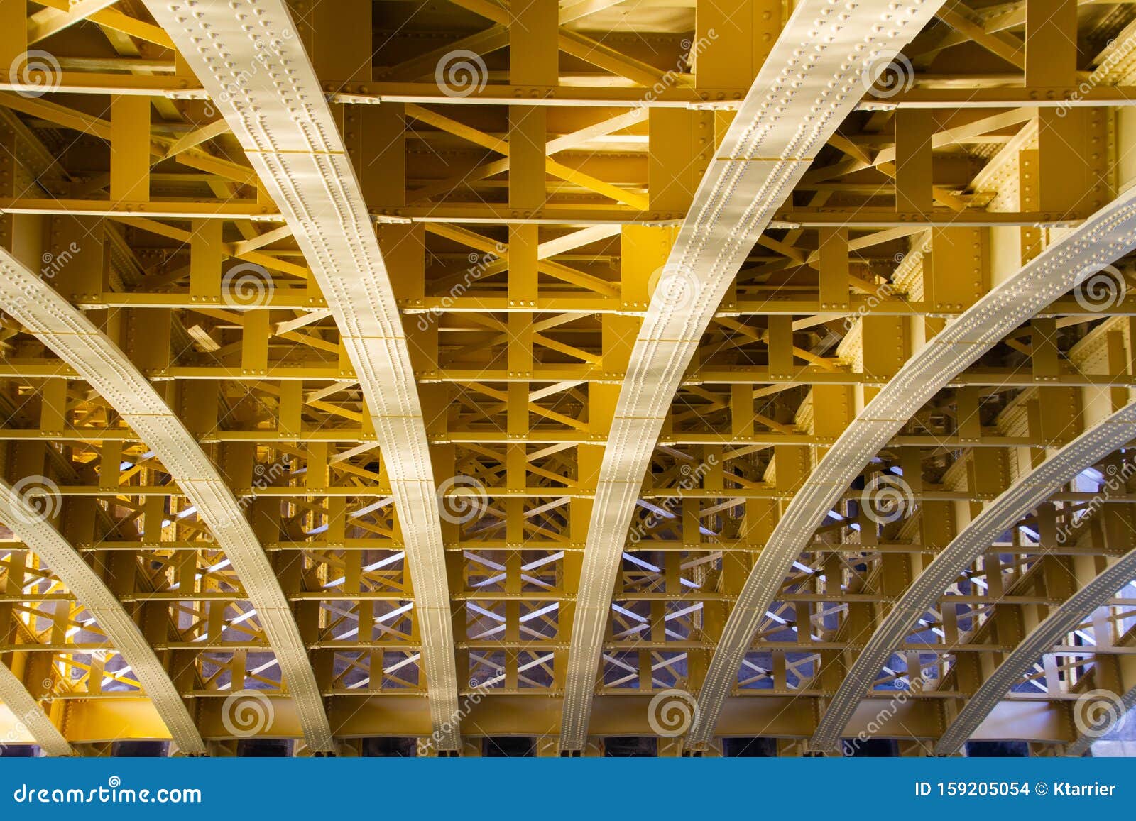 Yellow Steel Beam Abstract Patterns Stock Photo Image of support