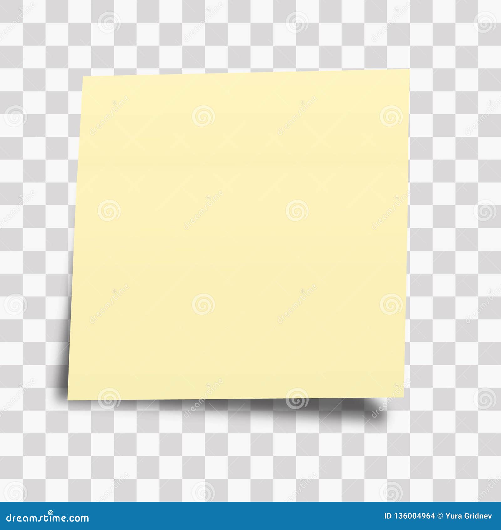 Postit sticky note yellow isolated on transparent background in