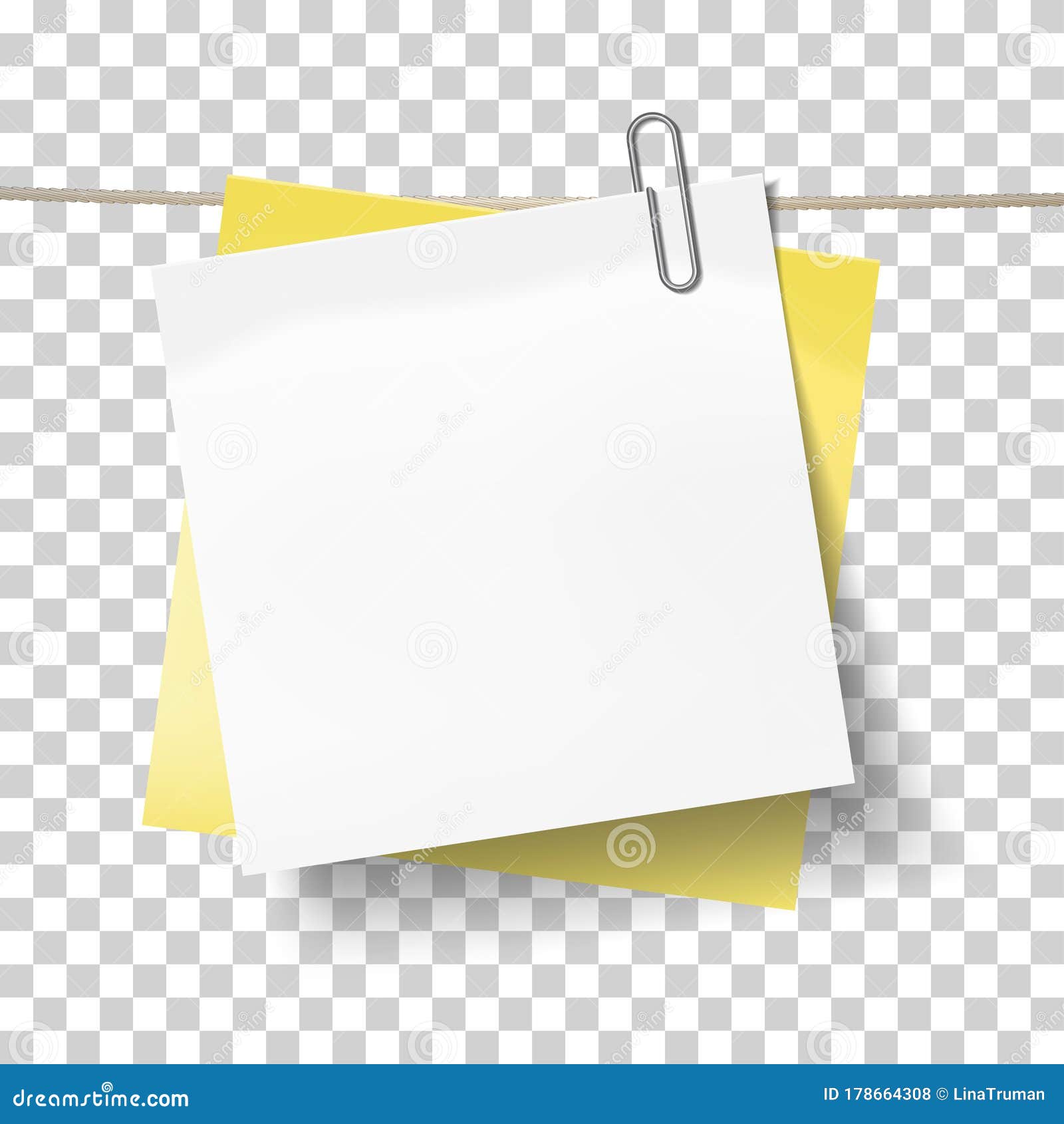 Yellow Sticky Note and White Sheet of Paper Attached Metal Paper Pertaining To Post It Note Cover Template