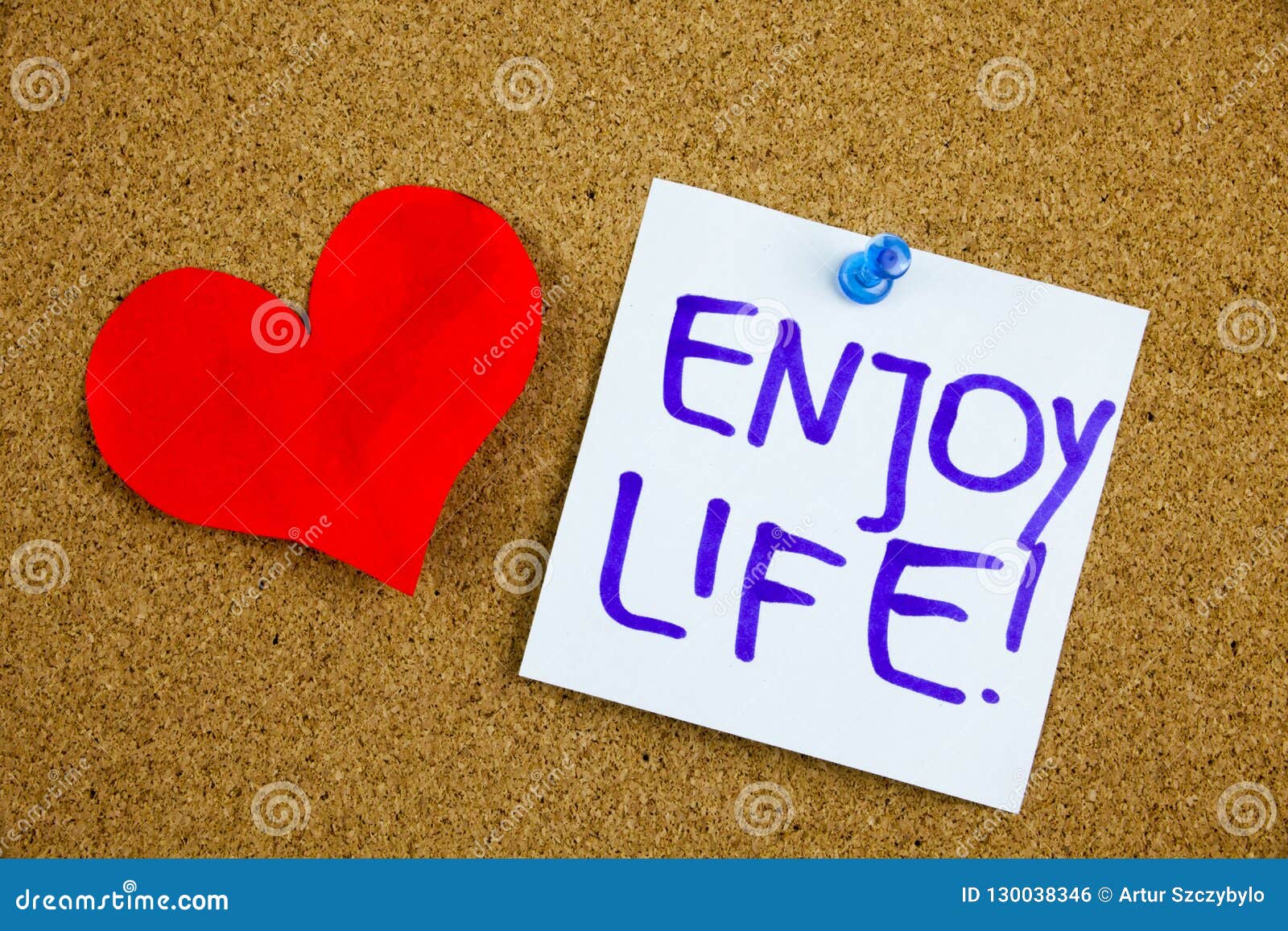 A Yellow Sticky Note Writing, Caption, Inscription Enjoy Life