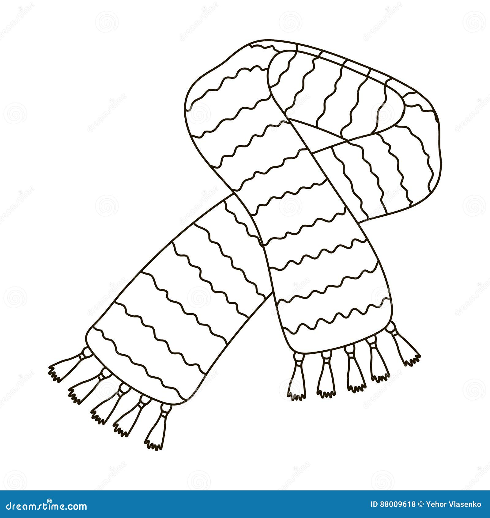 Download Yellow Striped Wool Scarf. Scarves And Shawls Single Icon In Outline Style Vector Symbol Stock ...