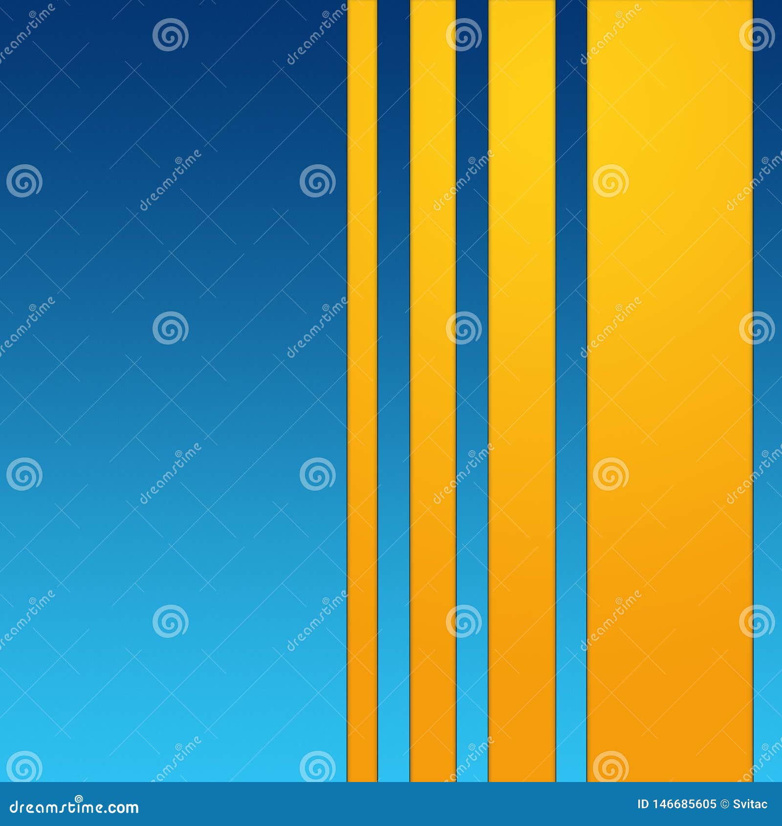 Yellow Stripes on Blue Background, High Resolution Illustration Stock