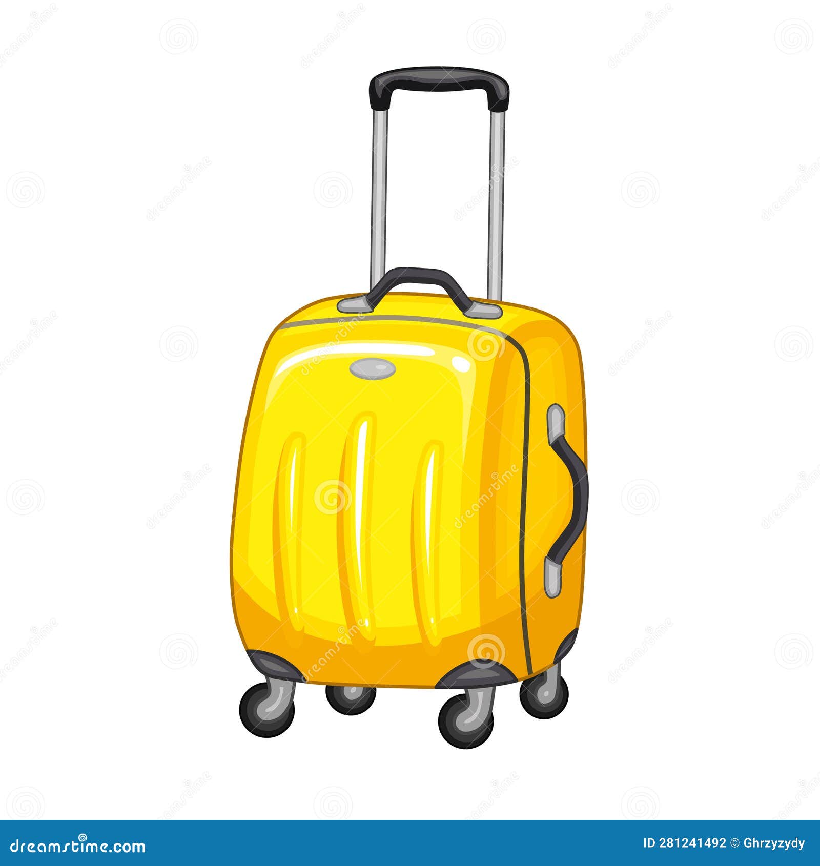 Yellow stroller suitcase stock vector. Illustration of tour 281241492
