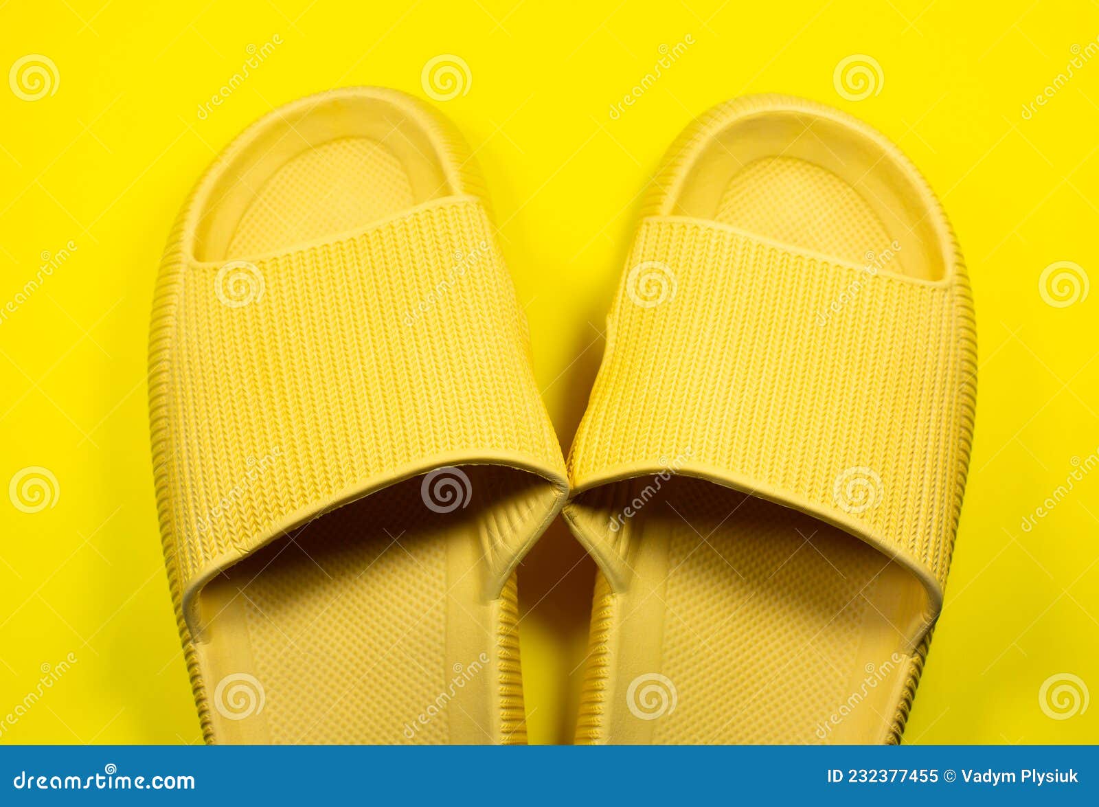 Yellow Summer Slippers on the Yellow Background. of House Indoors Shoes. Minimalist, Photo Stock Image - Image of home, 232377455