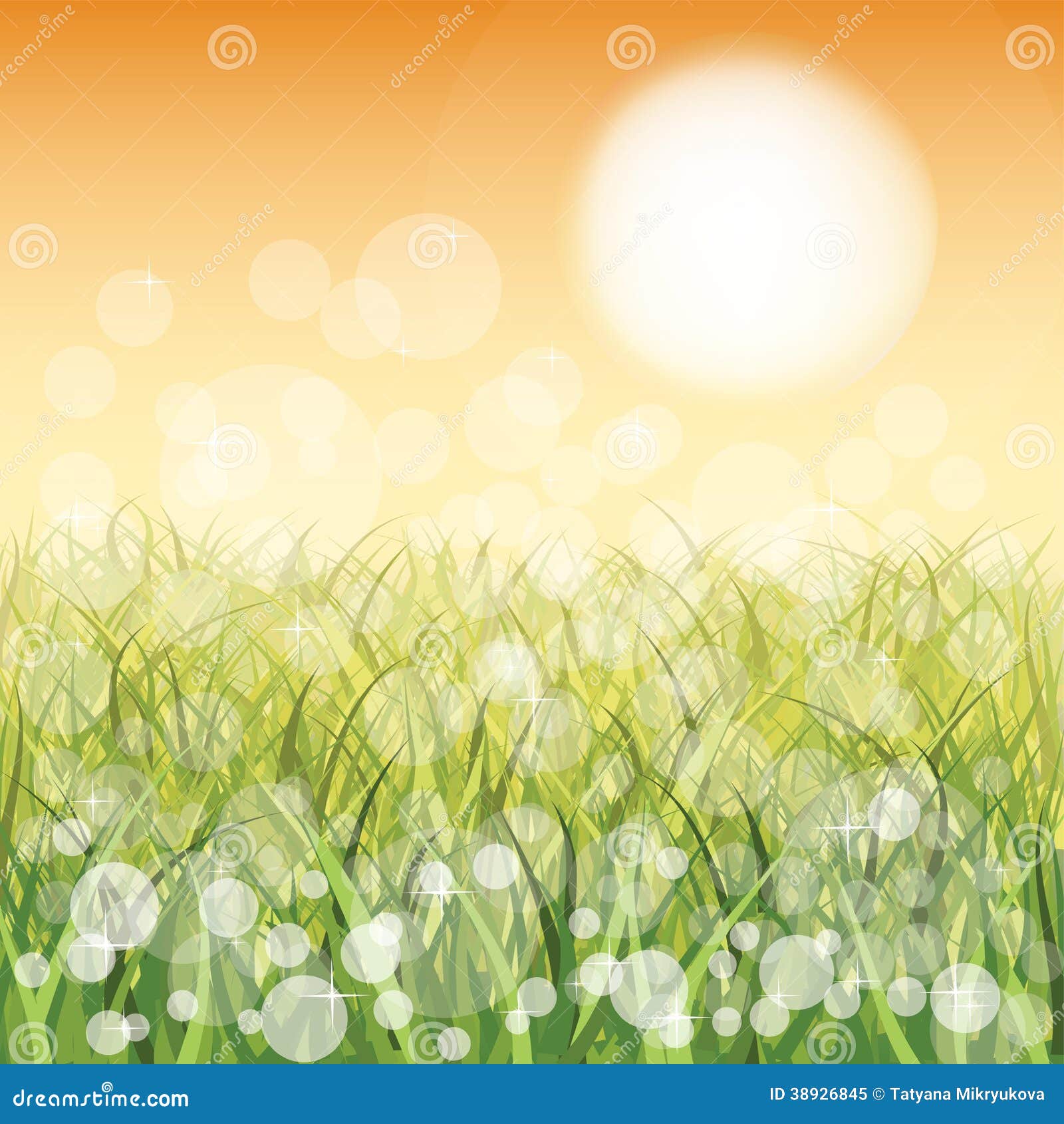Yellow sunrise. stock vector. Illustration of landscape - 38926845
