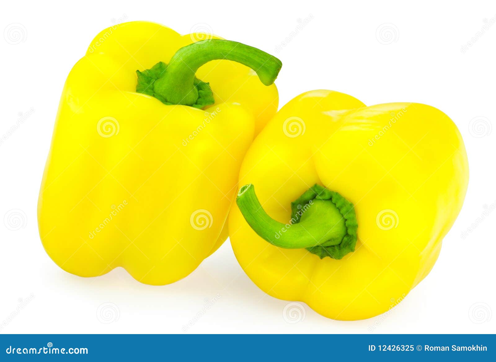 Yellow sweet peppers stock image. Image of white, paprika 12426325