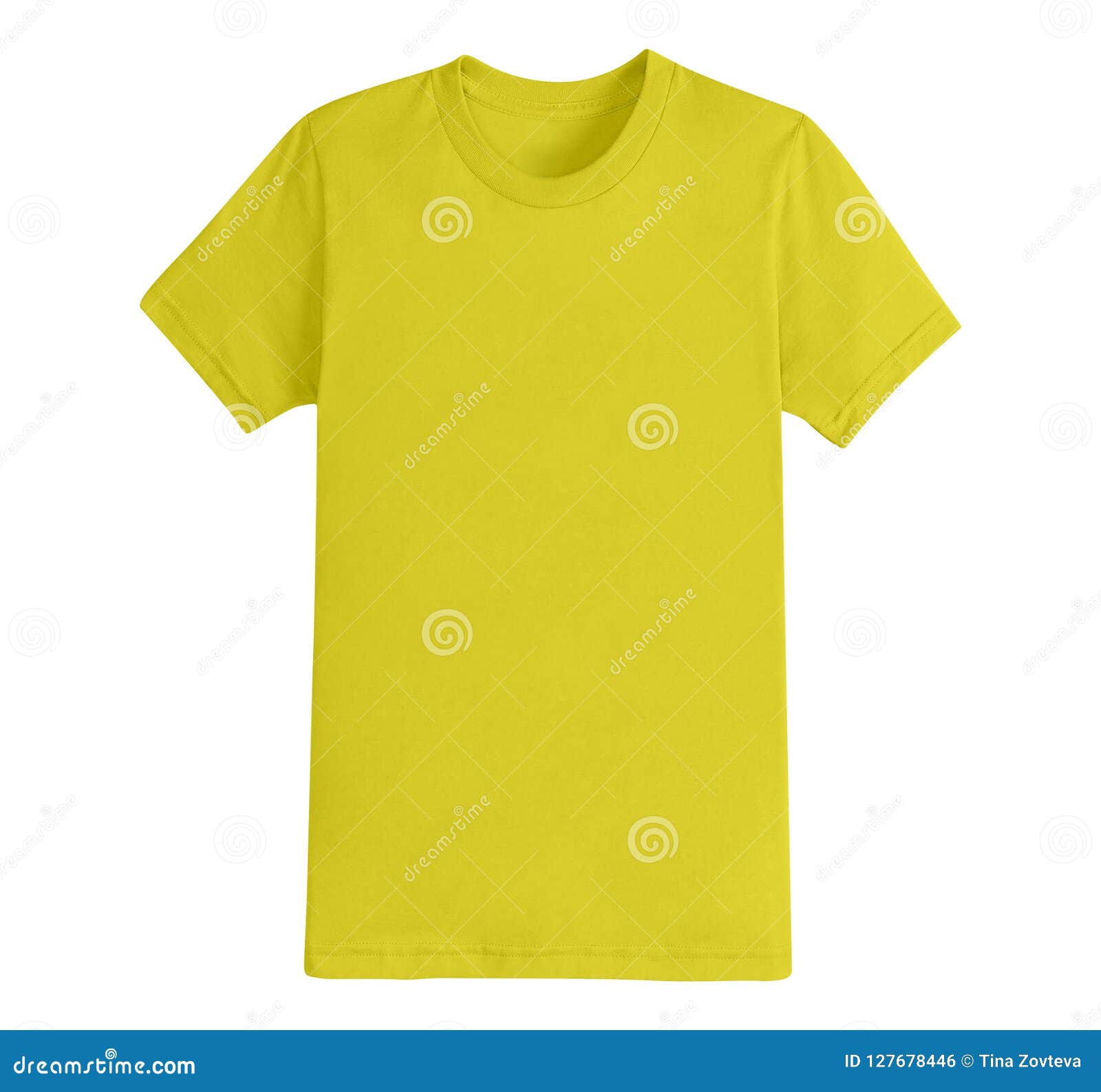 Yellow T-Shirt isolated stock photo. Image of fabric - 127678446