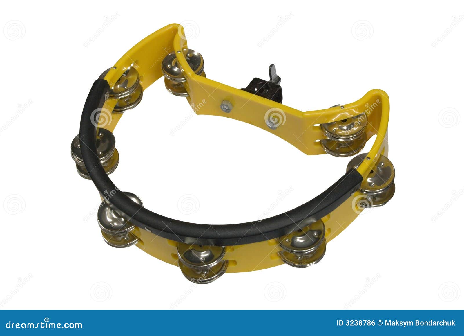 Yellow tambourine stock photo. Image of tambourine, percussion 3238786