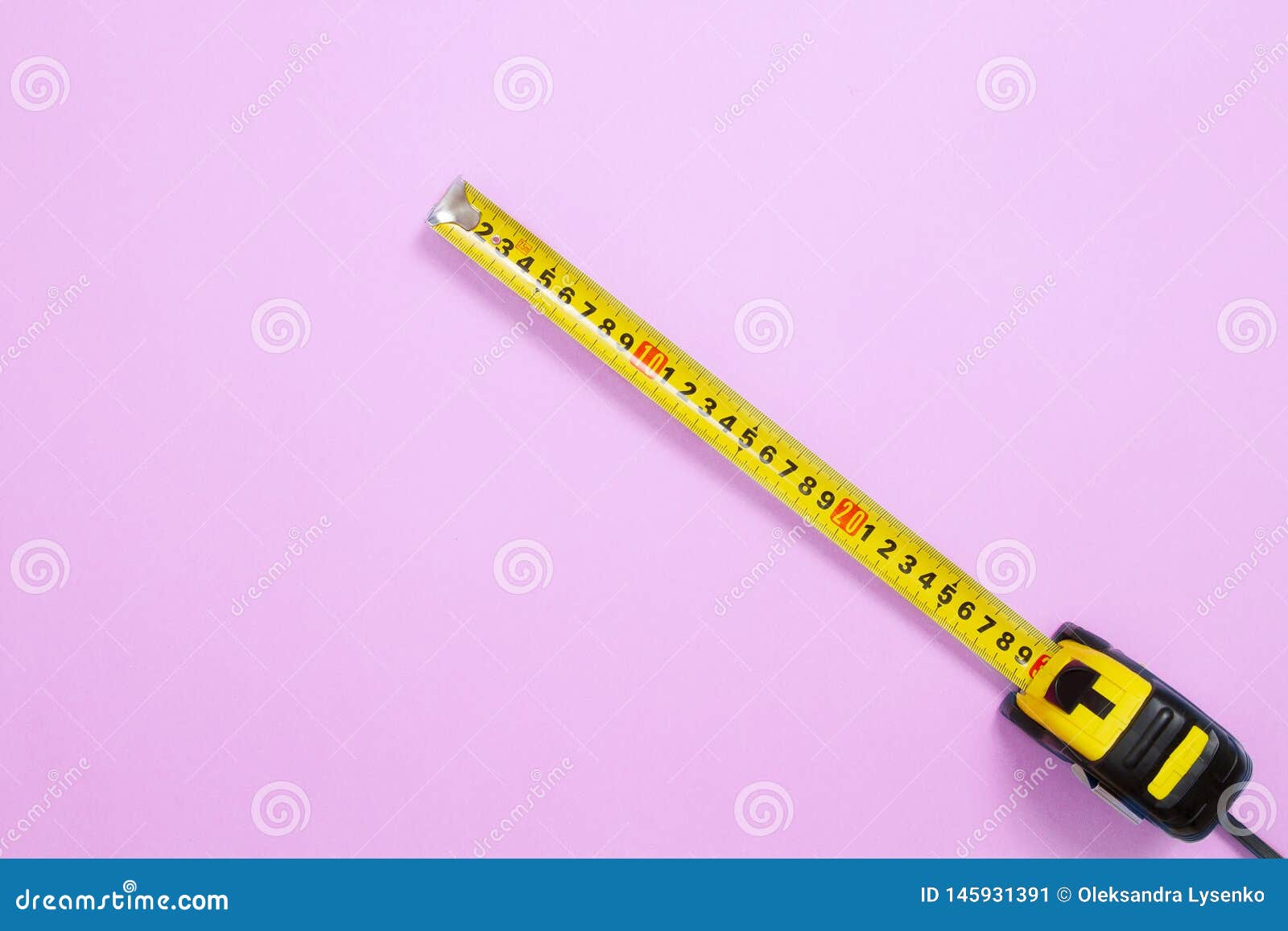 Download Yellow Tape Measure On Pastel Pink Background Top View And Mock Up Building Accessories And Tool Copy Space Stock Image Image Of Instrument Macro 145931391