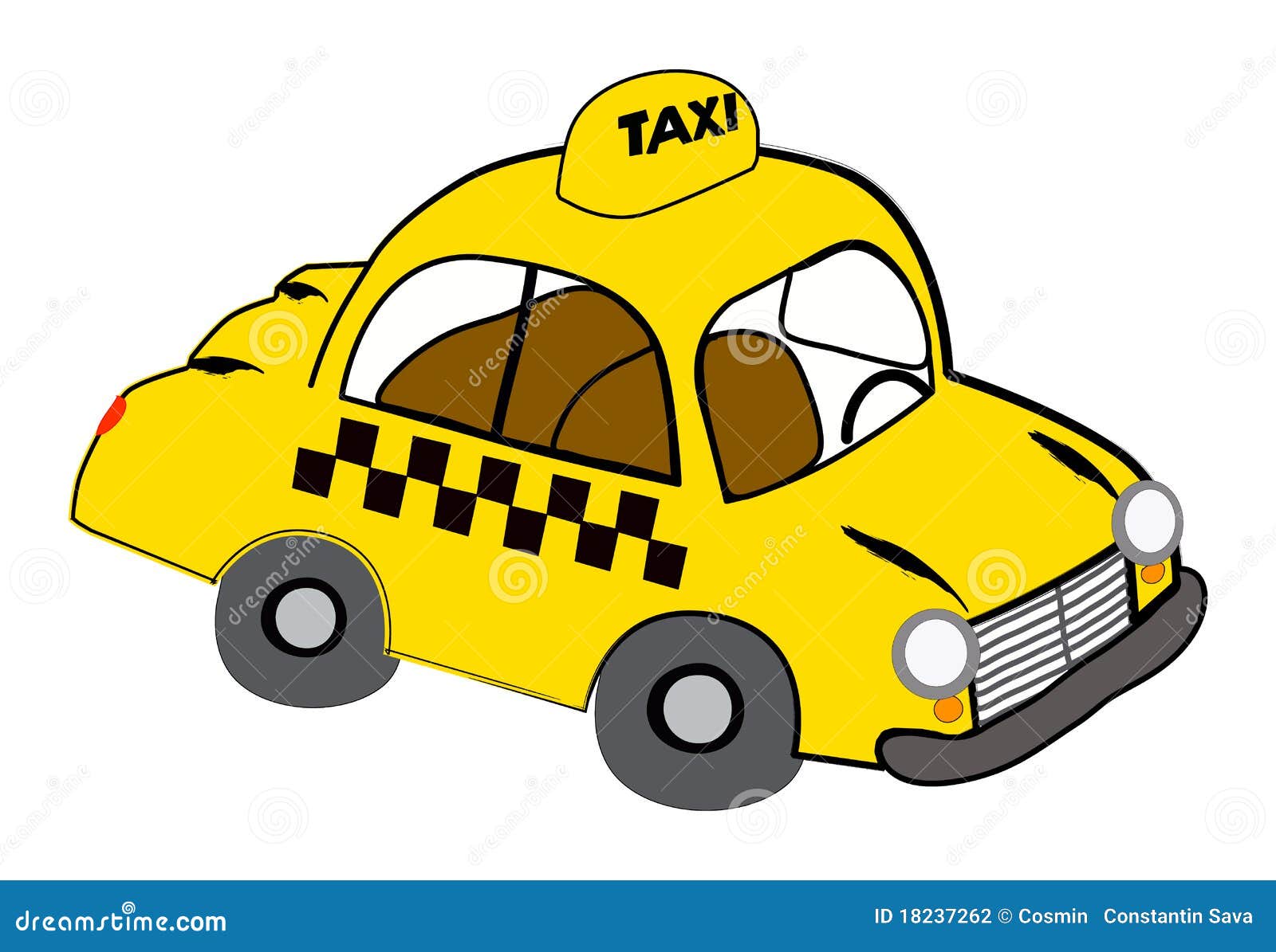 Yellow taxi stock illustration. Illustration of auto - 18237262