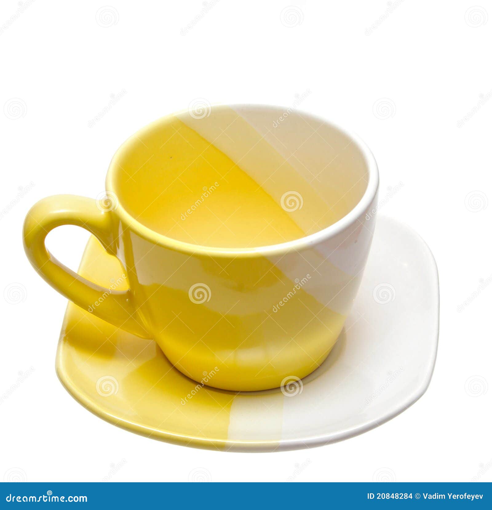 Yellow tea cup stock photo. Image of saucer, incentive - 20848284