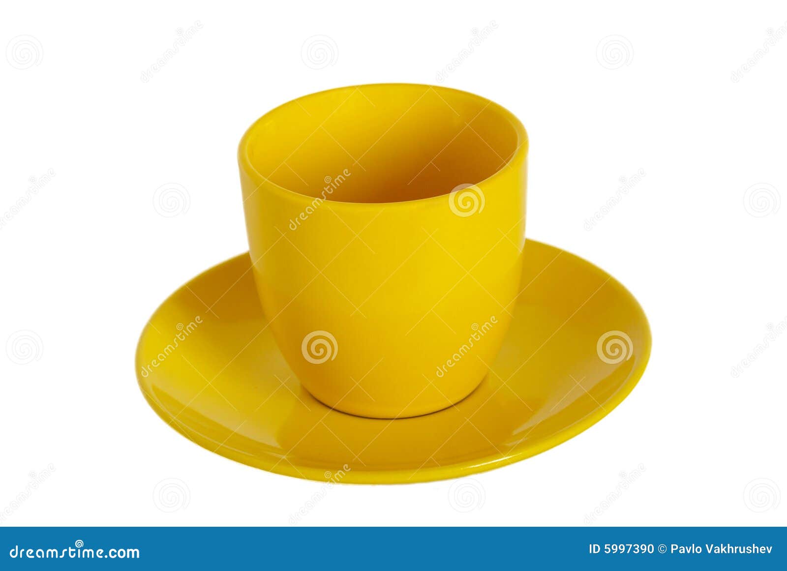 Yellow tea cup and saucer. stock photo. Image of breakfast - 5997390