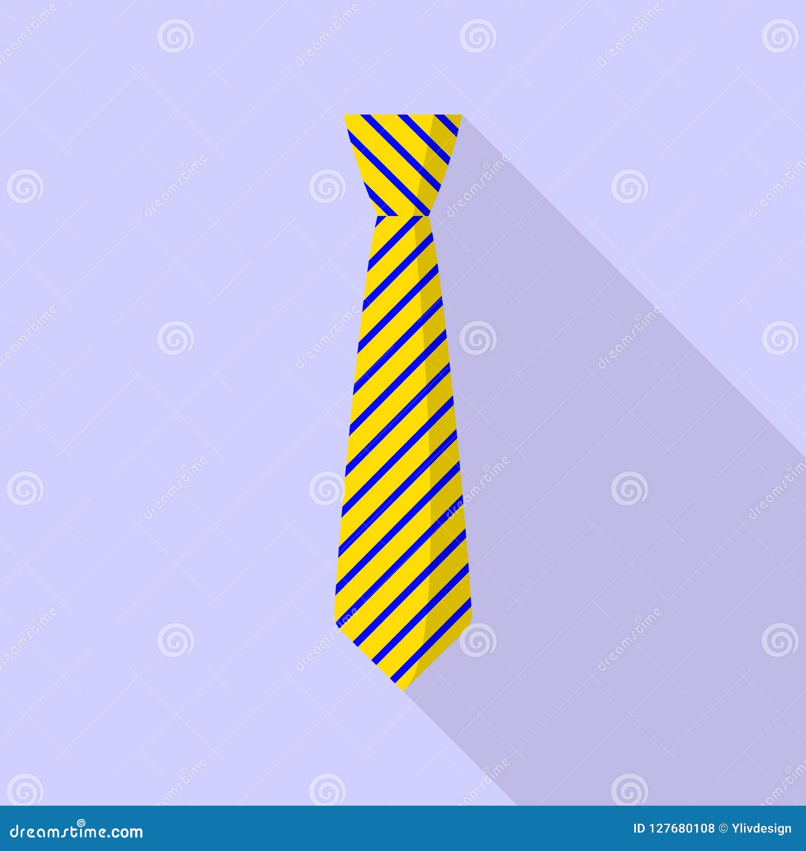 Yellow Tie Icon, Flat Style Stock Vector Illustration of knot, clothes 127680108