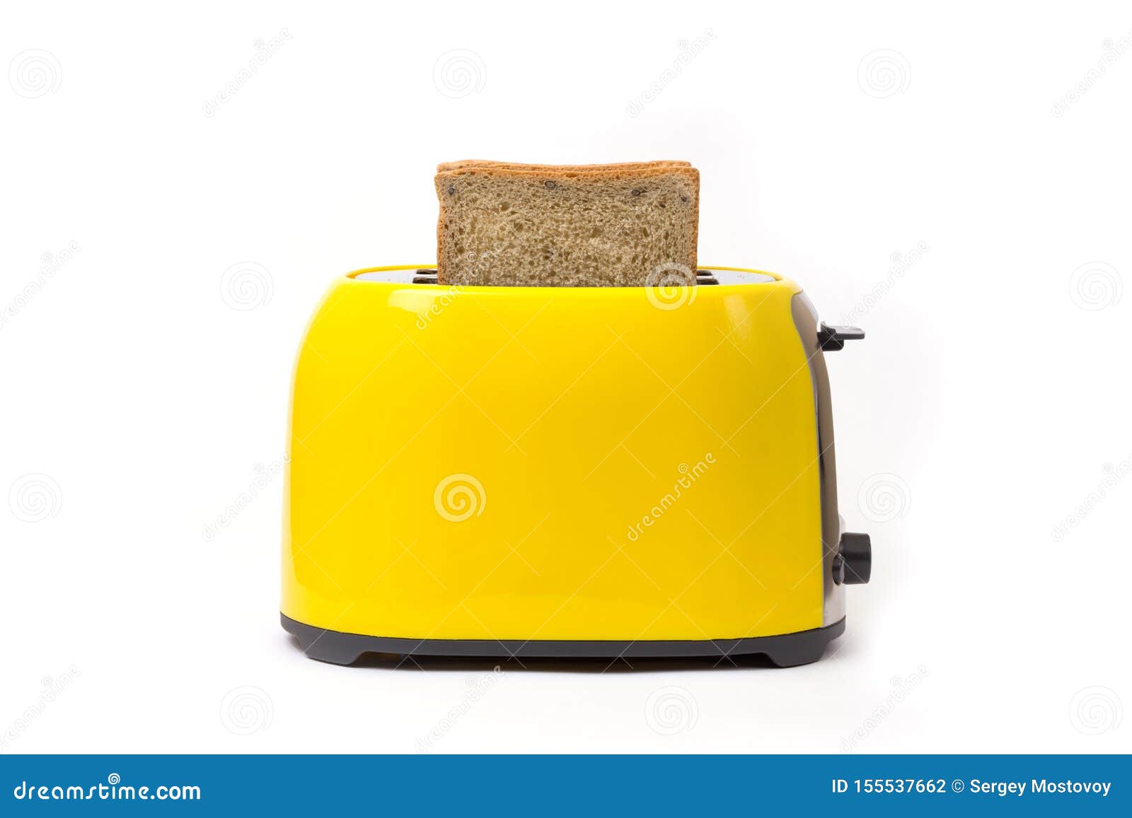 Yellow Toaster on a White Background Stock Photo Image of household