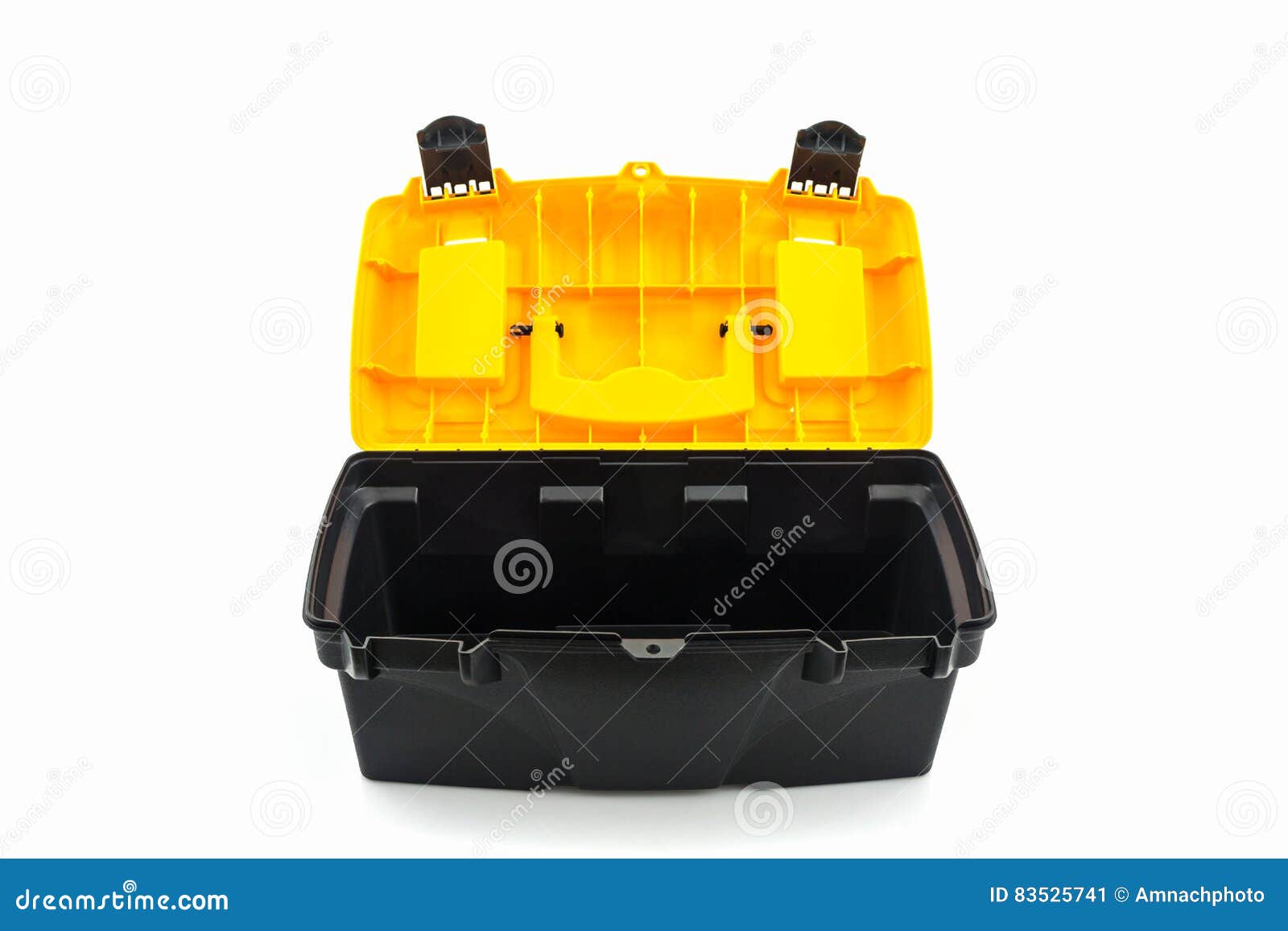 Yellow Tool Box, Plastic Tool Box. Stock Image Image of lock, home