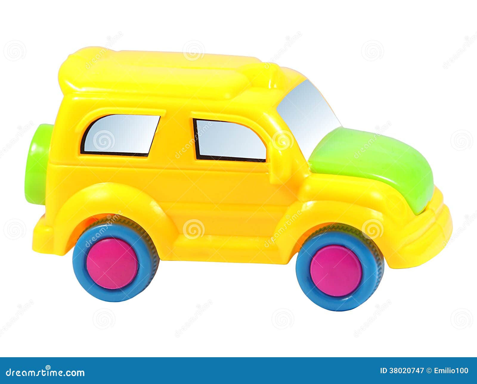 Yellow toy car stock image. Image of childhood, isolated 38020747