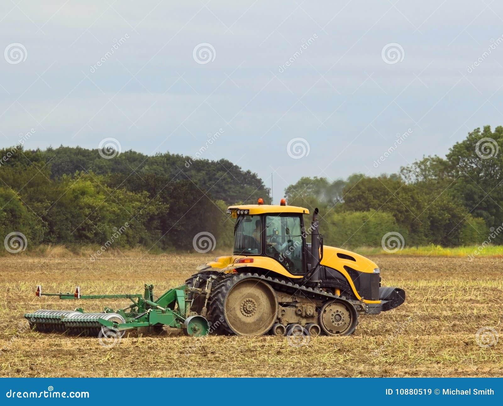 Yellow tractor stock image. Image of summer, tractor 10880519
