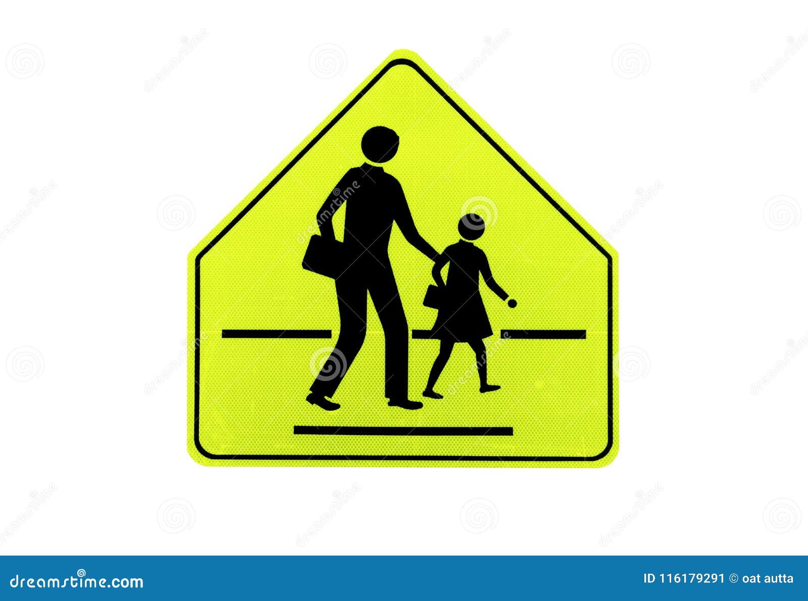 Pentagon School/Pedestrian Zone Crossing sign