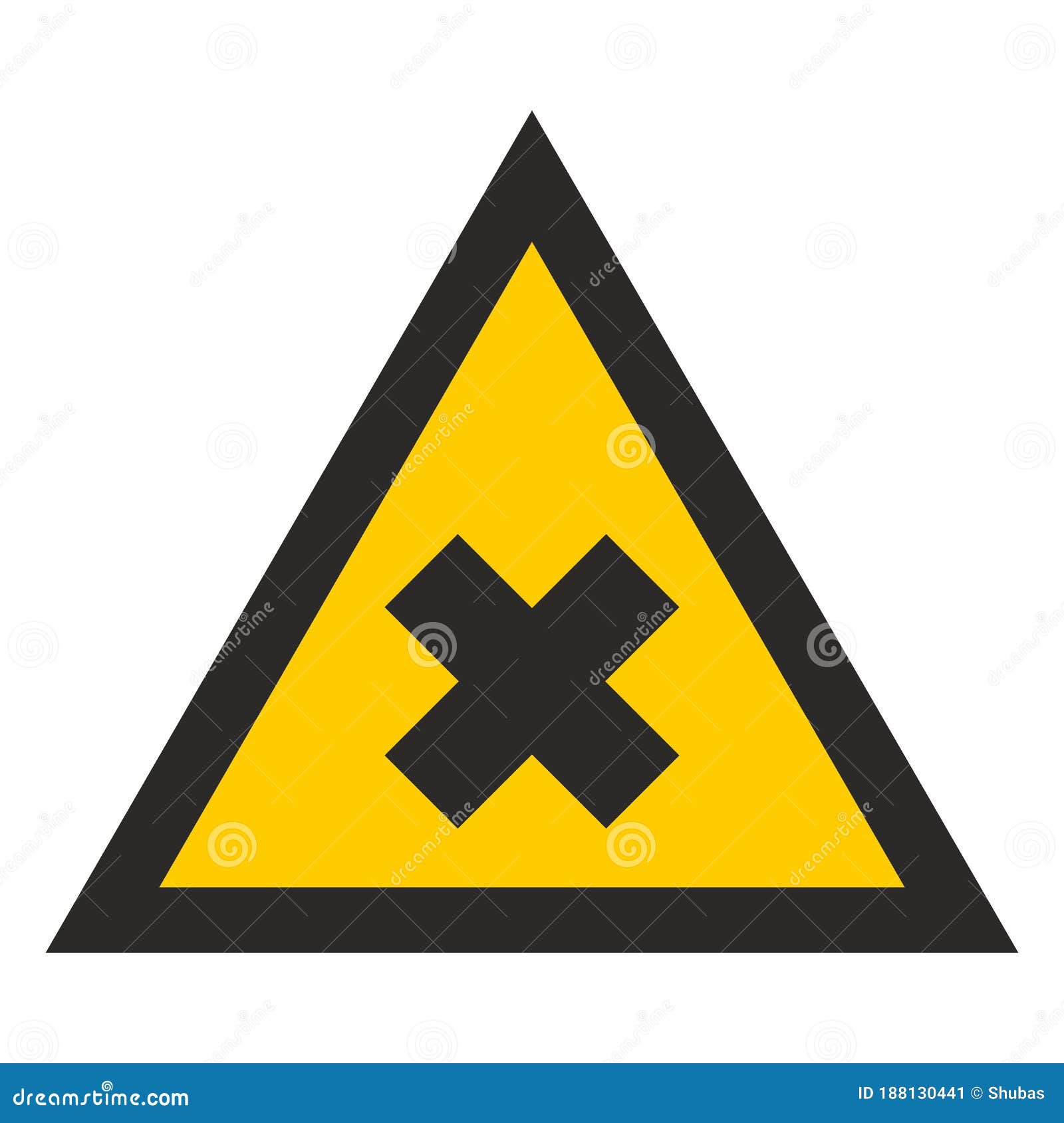 Yellow Triangle, Black Cross. Toxic Substance Stock Vector ...