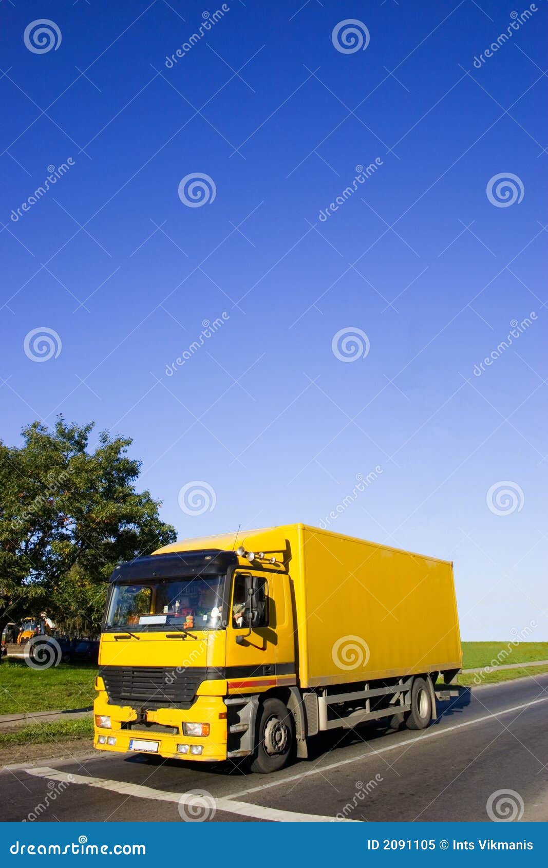 Yellow truck stock image. Image of haul, horizon, lane 2091105