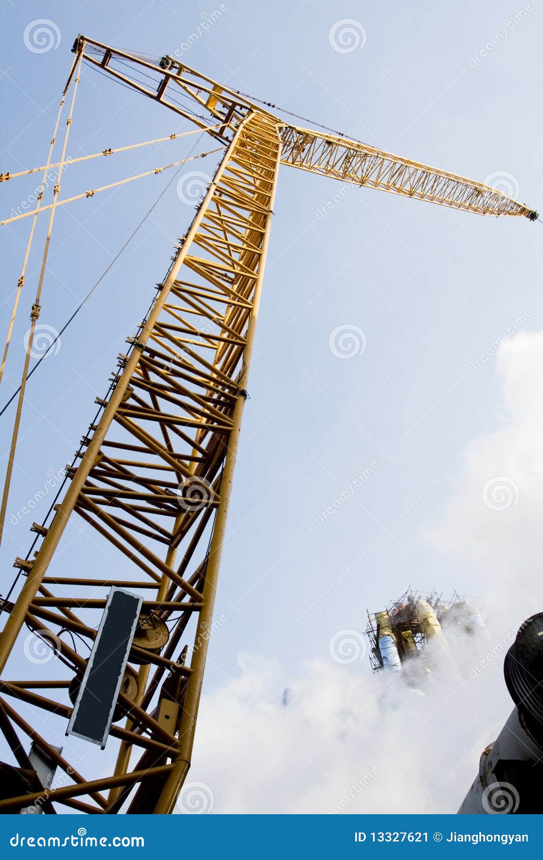 Yellow truck crane stock image. Image of moving, crane 13327621