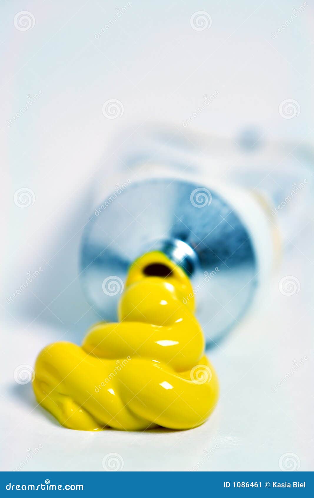 Yellow Tube of Paint stock image. Image of flowing, artist 1086461
