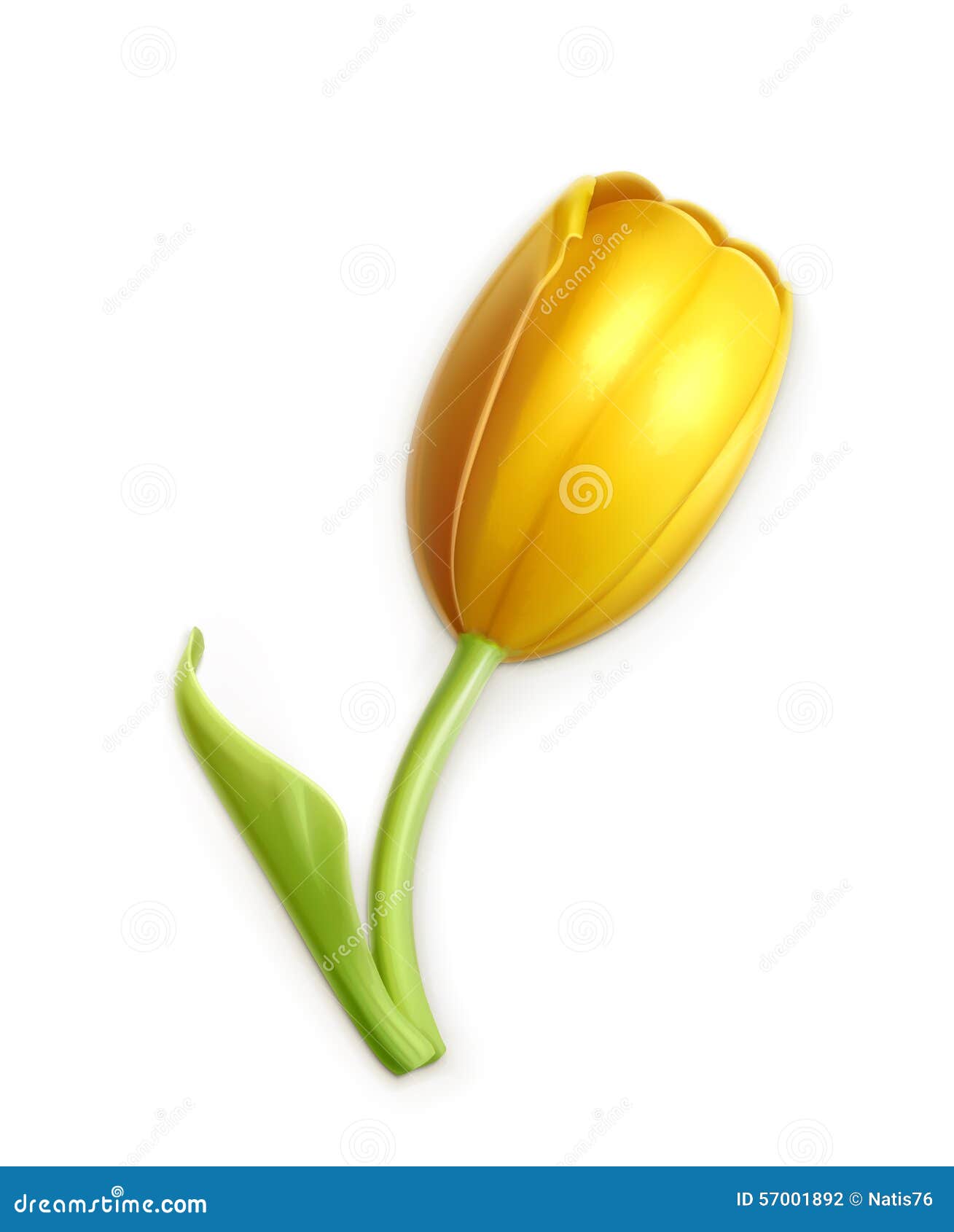 Yellow tulip, vector icon stock vector. Illustration of bright - 57001892