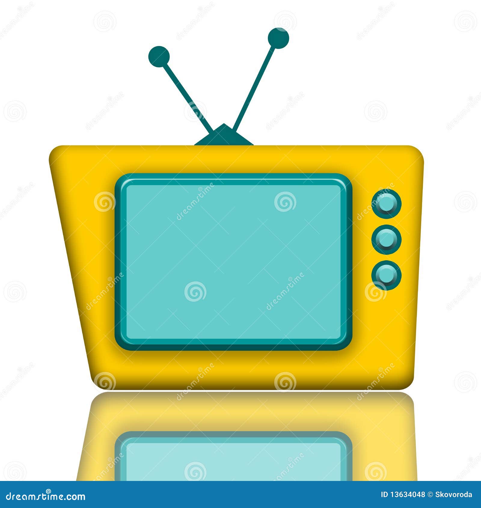 Yellow TV stock illustration. Illustration of industry 13634048
