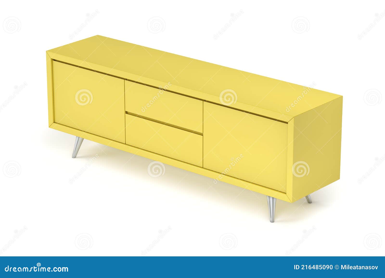 Yellow tv stand stock photo. Illustration of television 216485090