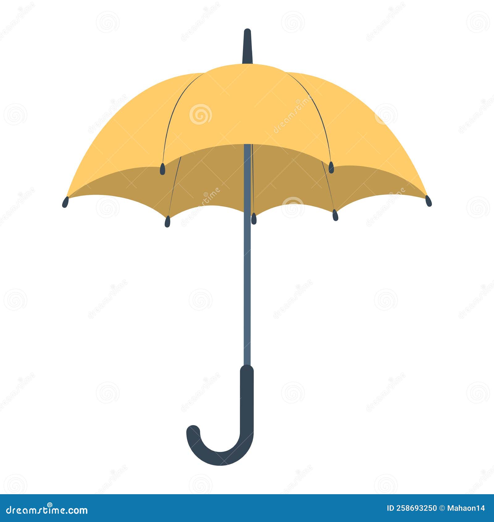 Yellow Umbrella Illustration Stock Vector Illustration of weather