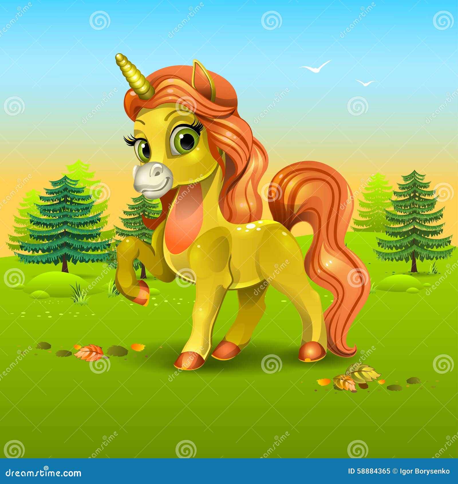 Yellow Unicorn Editorial Image - Image: 58884365