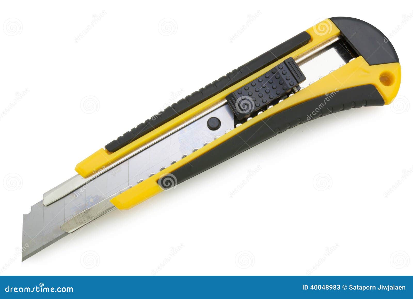 Yellow utility Knife stock image. Image of paper, knife 40048983