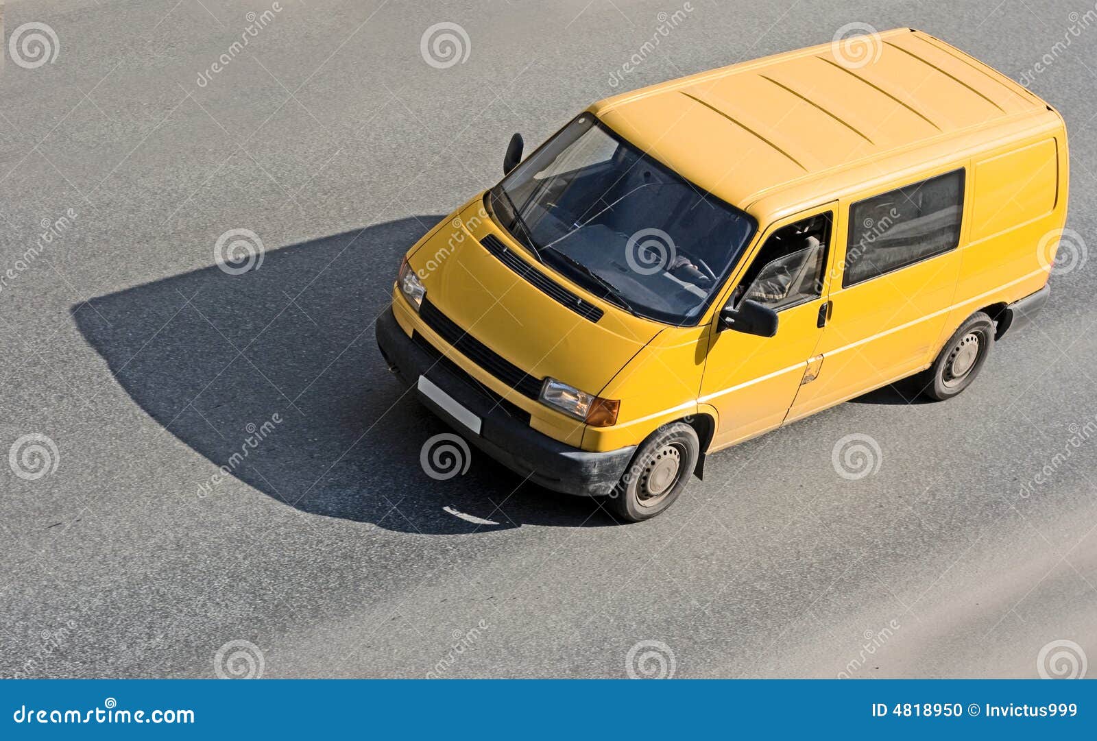 Yellow van on road stock photo. Image of fast, highway 4818950