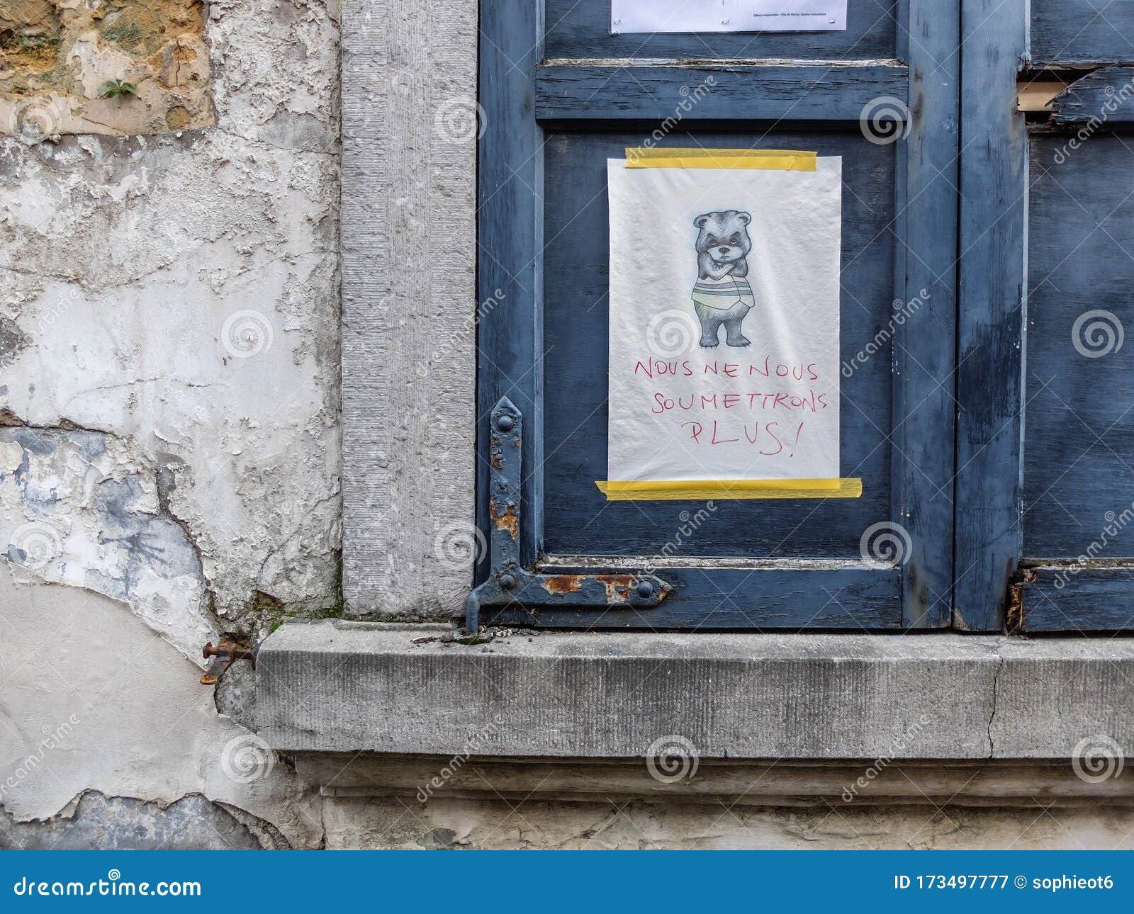 Yellow Vests Movement Protest Poster in the Street Editorial ...