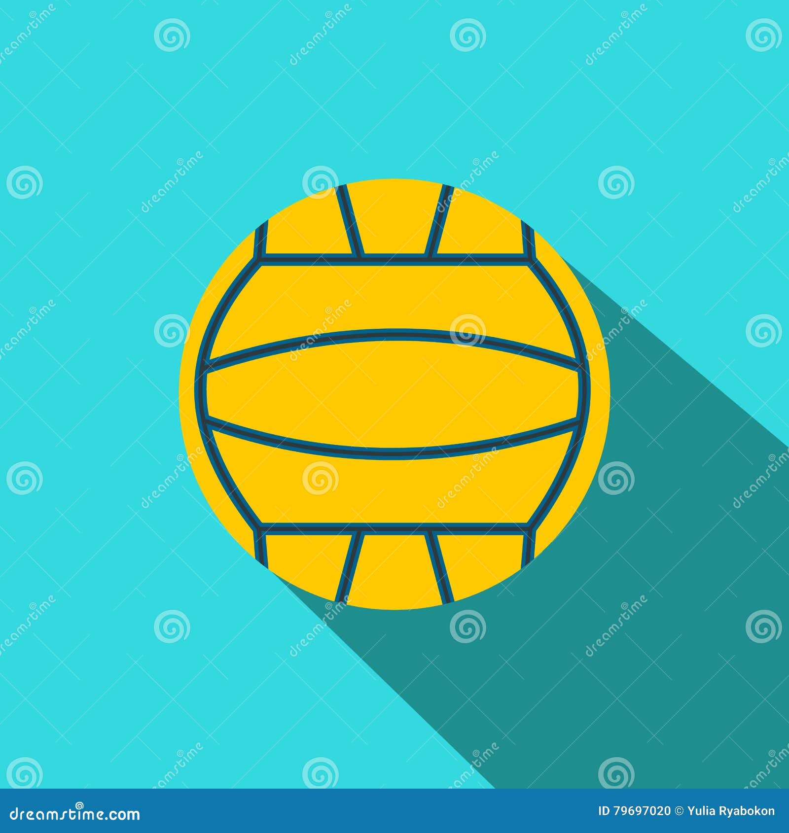 Yellow Volleyball Ball Flat Icon Stock Vector Illustration of school