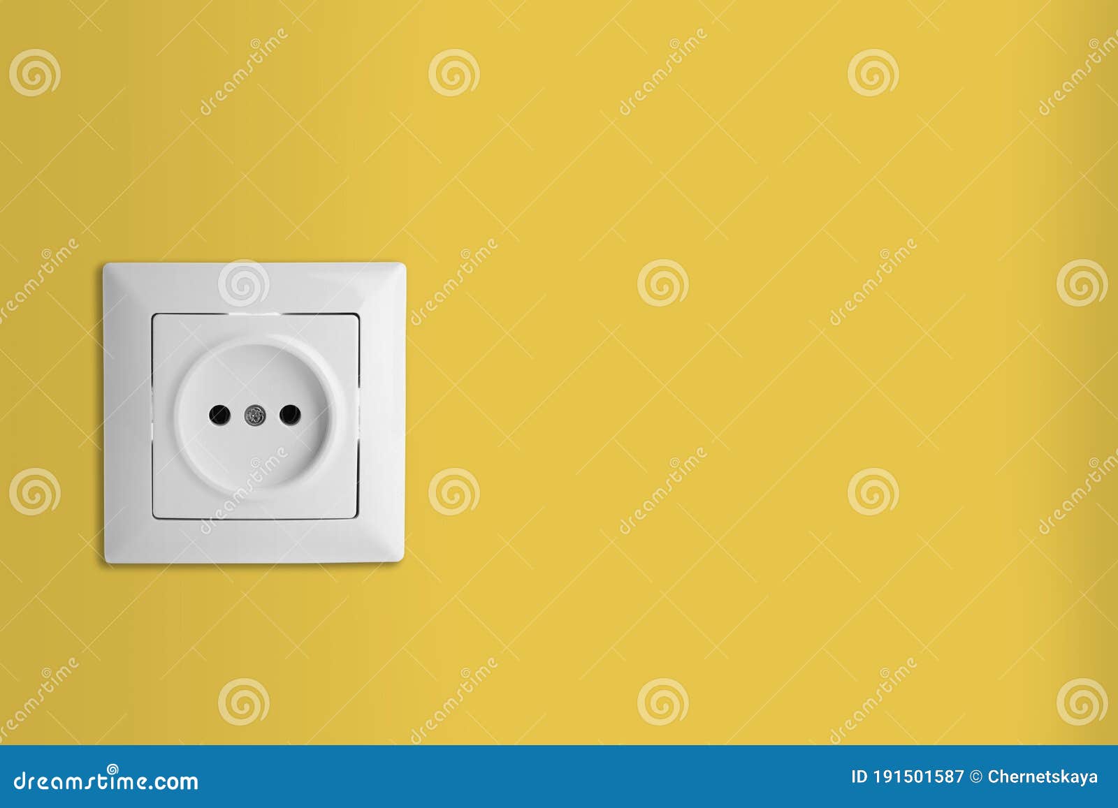Yellow Wall with Power Socket. Electrical Supply Stock Image Image of object, install 191501587