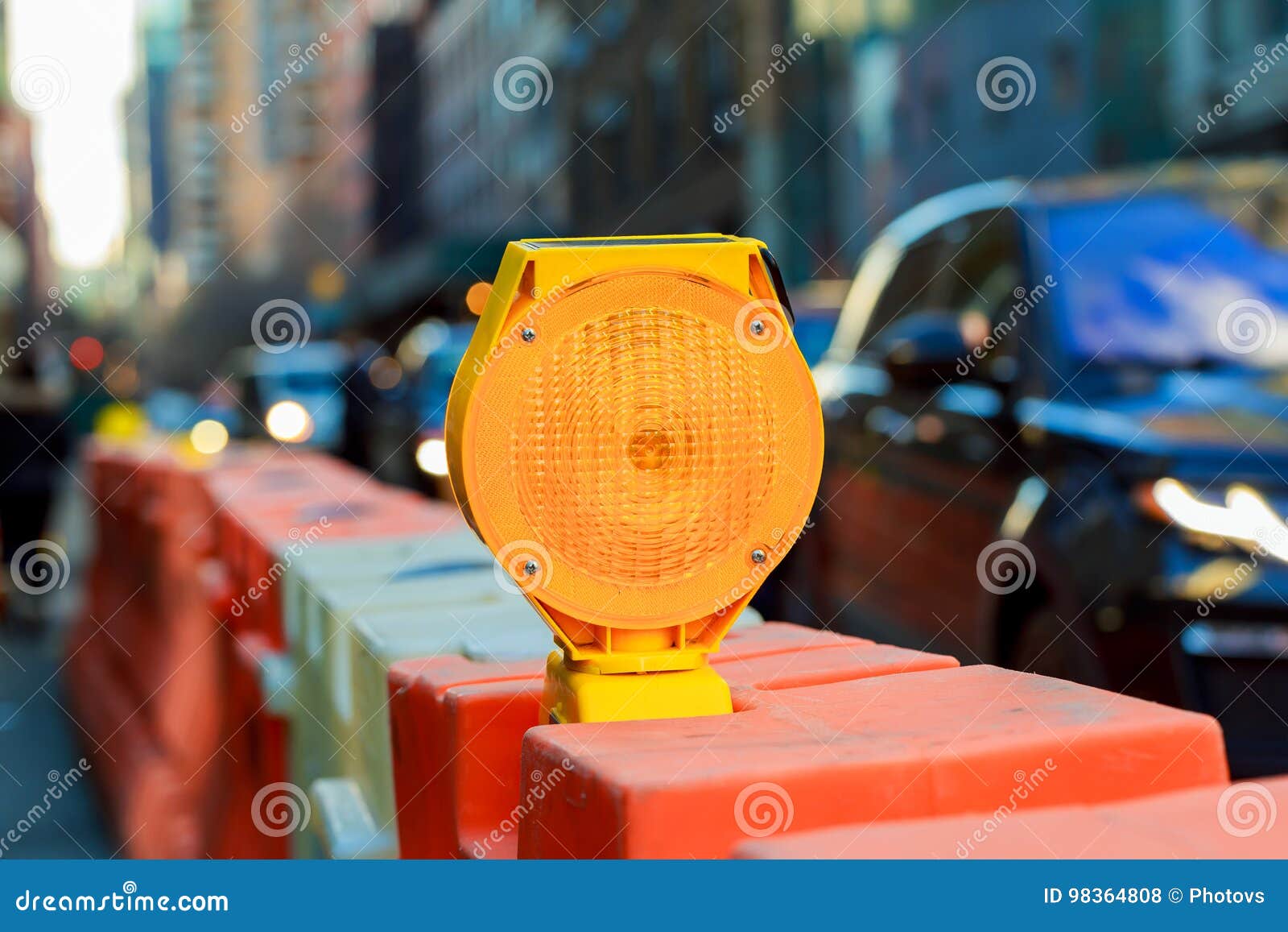 Yellow Warning Light stock photo. Image of diamond, bright 98364808