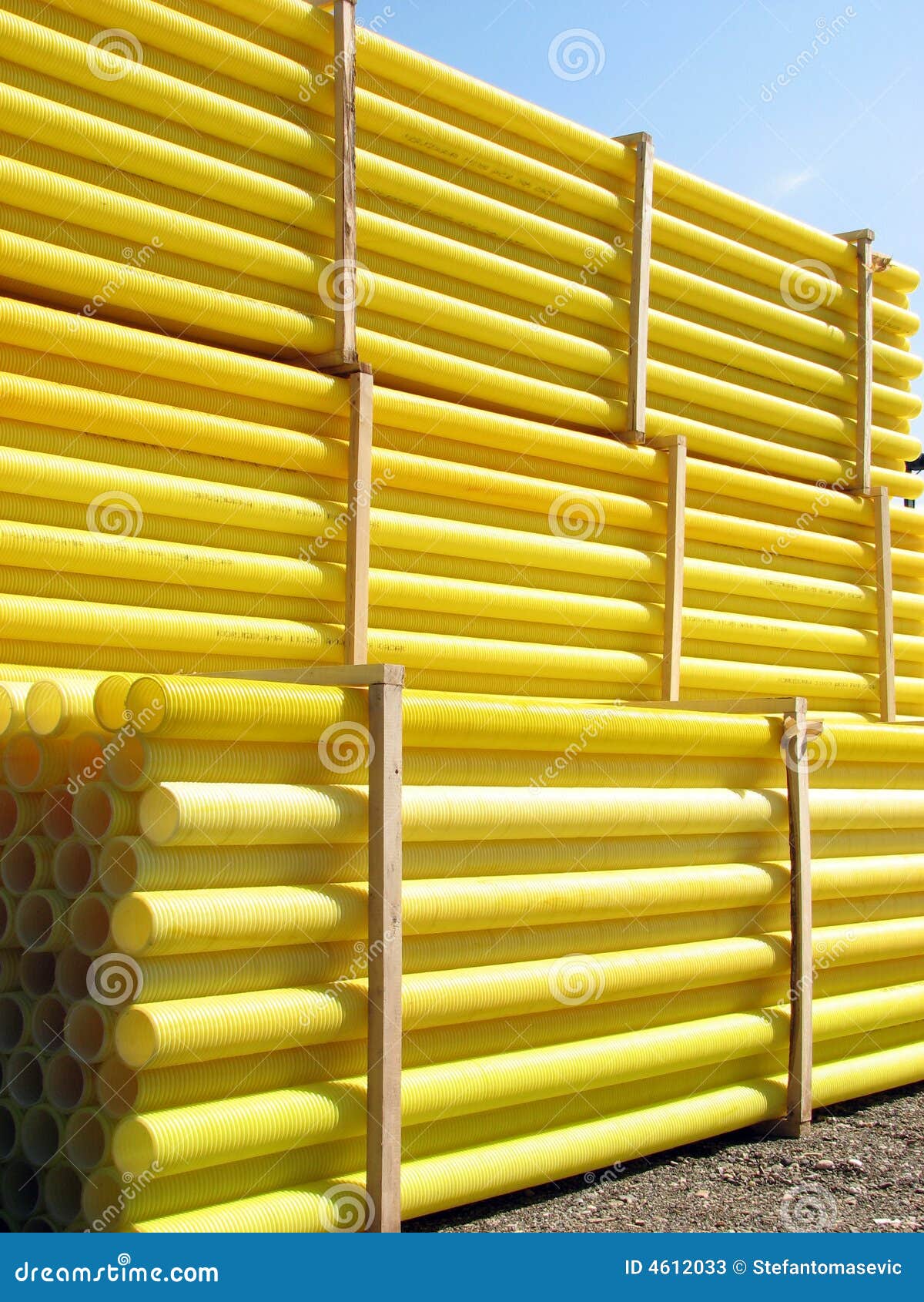 Yellow water pipes stock image. Image of perspective, pipes 4612033