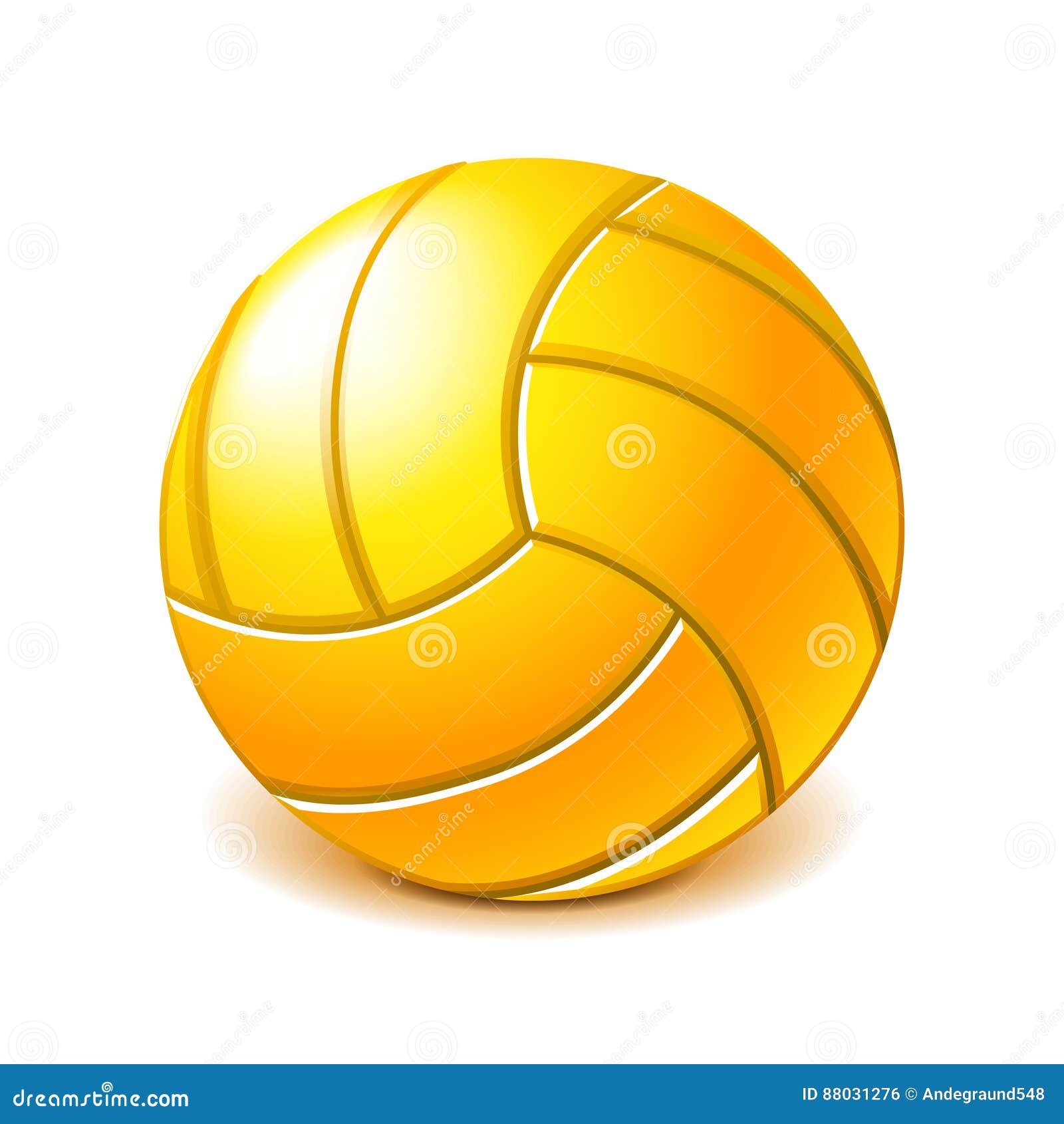 Yellow Water Polo Ball Isolated on White Vector Stock Vector ...