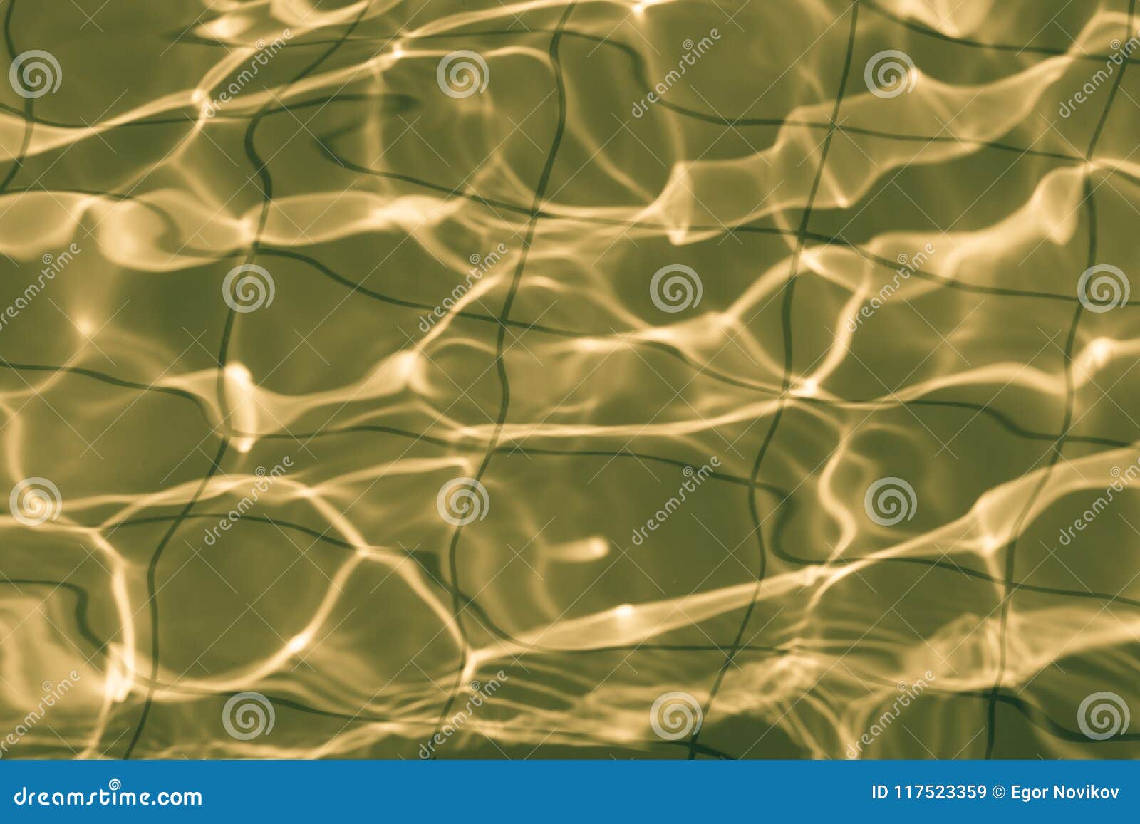 Yellow Water in Pool View from Above, Texture or Background Stock Image
