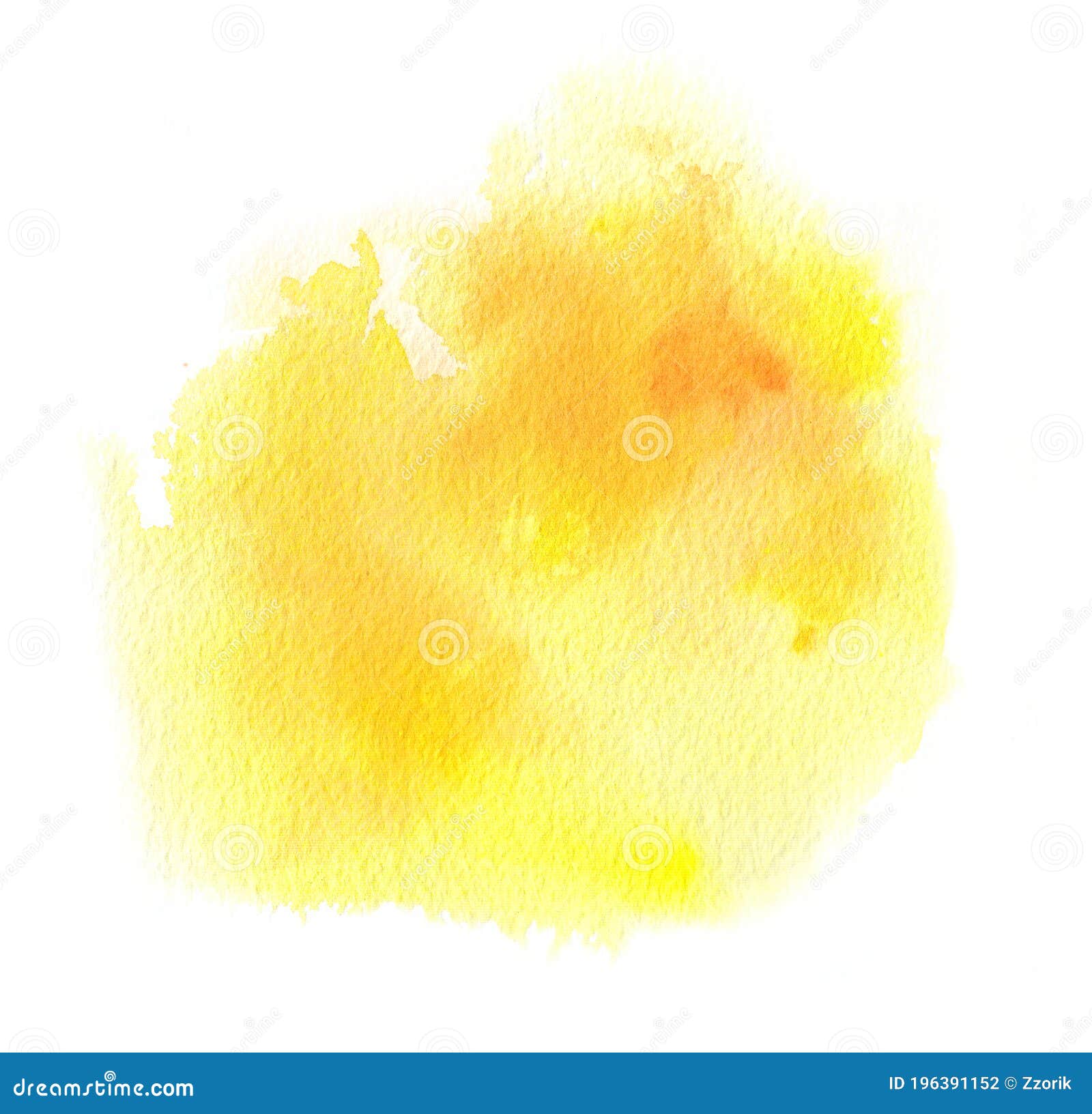 Yellow Watercolor, Ink Stain with Aquarelle Paint Blotch Stock Photo ...