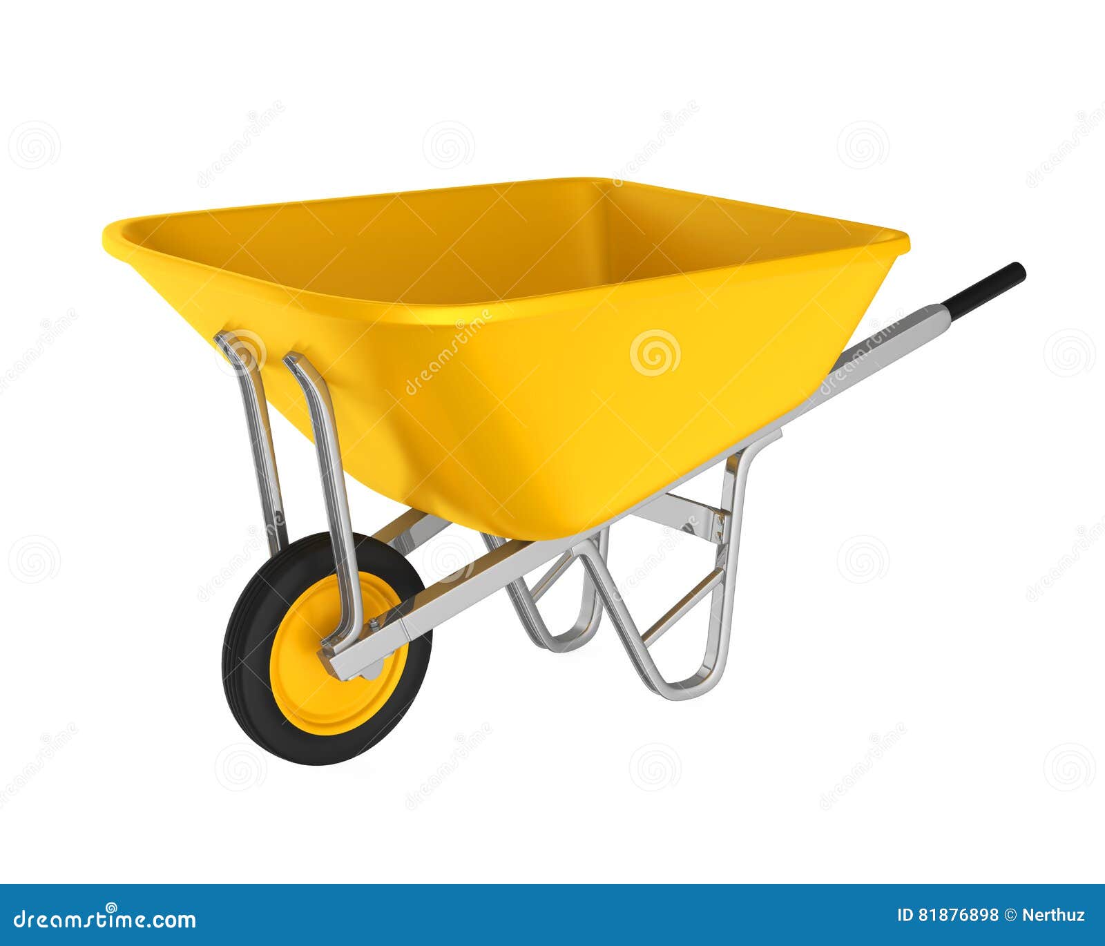 Yellow Wheelbarrow Isolated Stock Photo Image of object, botany 81876898