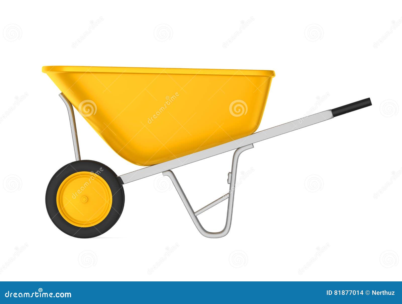 Yellow Wheelbarrow Isolated Stock Photo - Image of empty, farming: 81877014