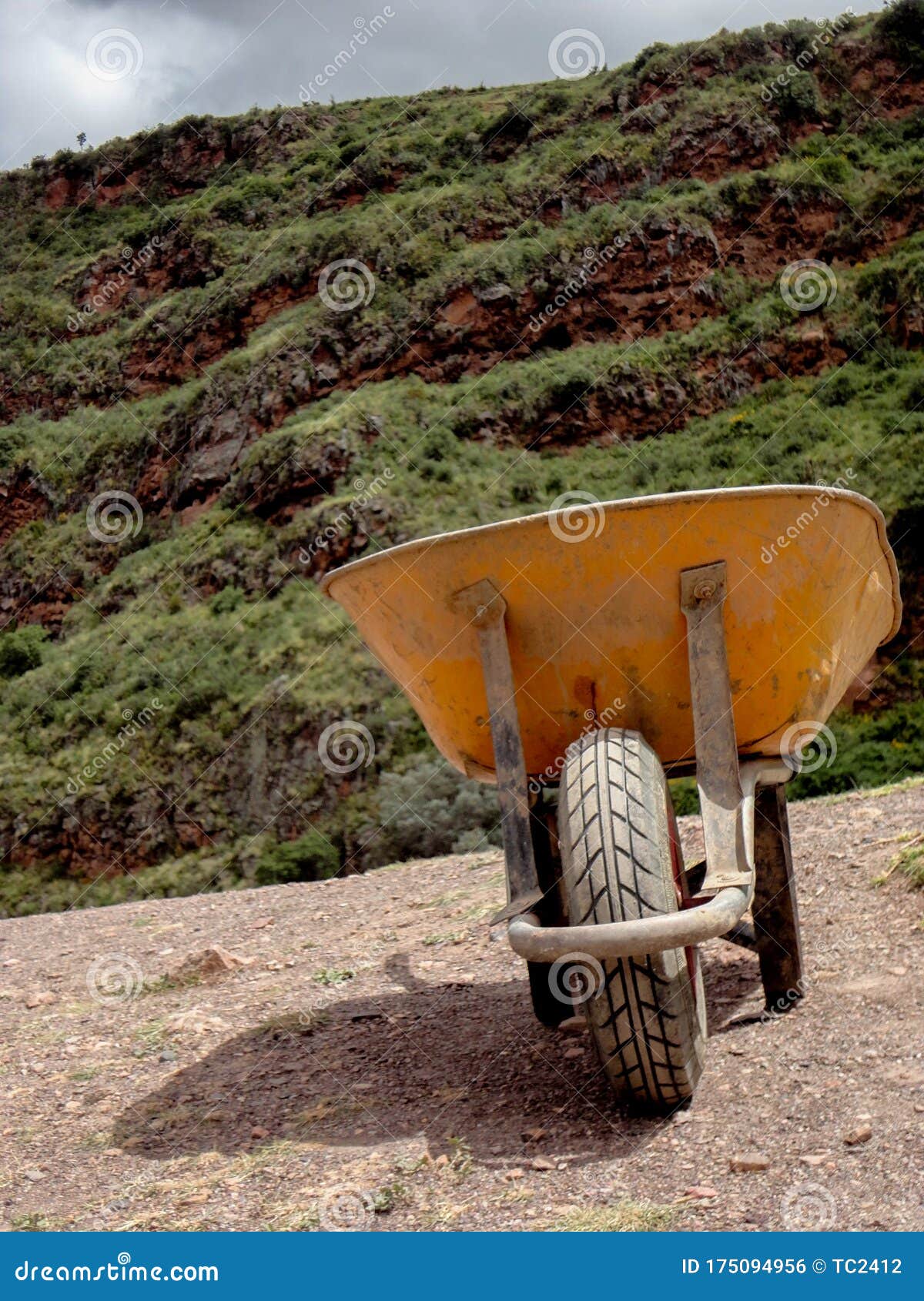 Yellow wheelbarrow stock photo. Image of peru, outdoor 175094956